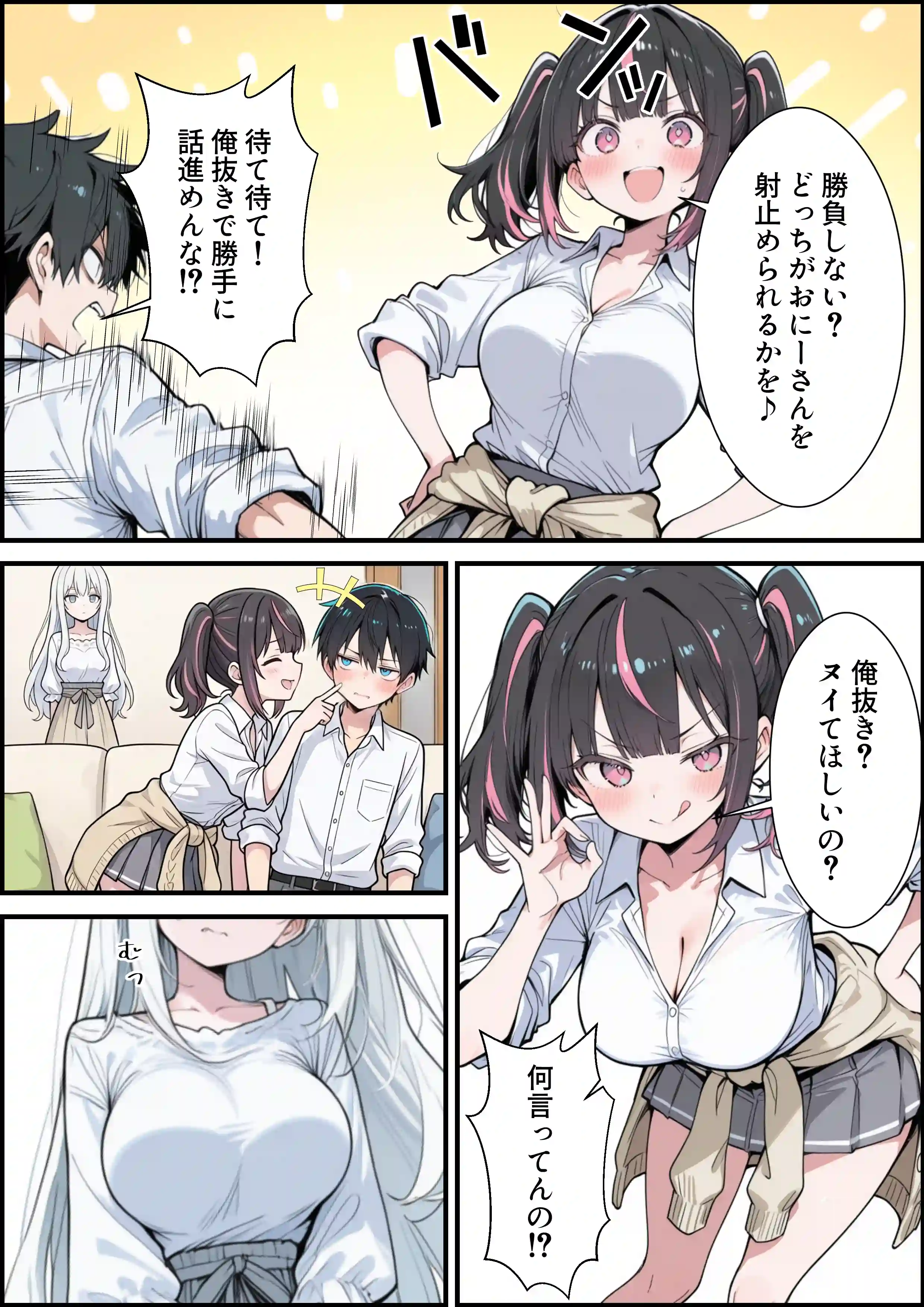 ブラコン義妹と義妹のギャル友達に搾られいちゃラブSEXする話 - 039
