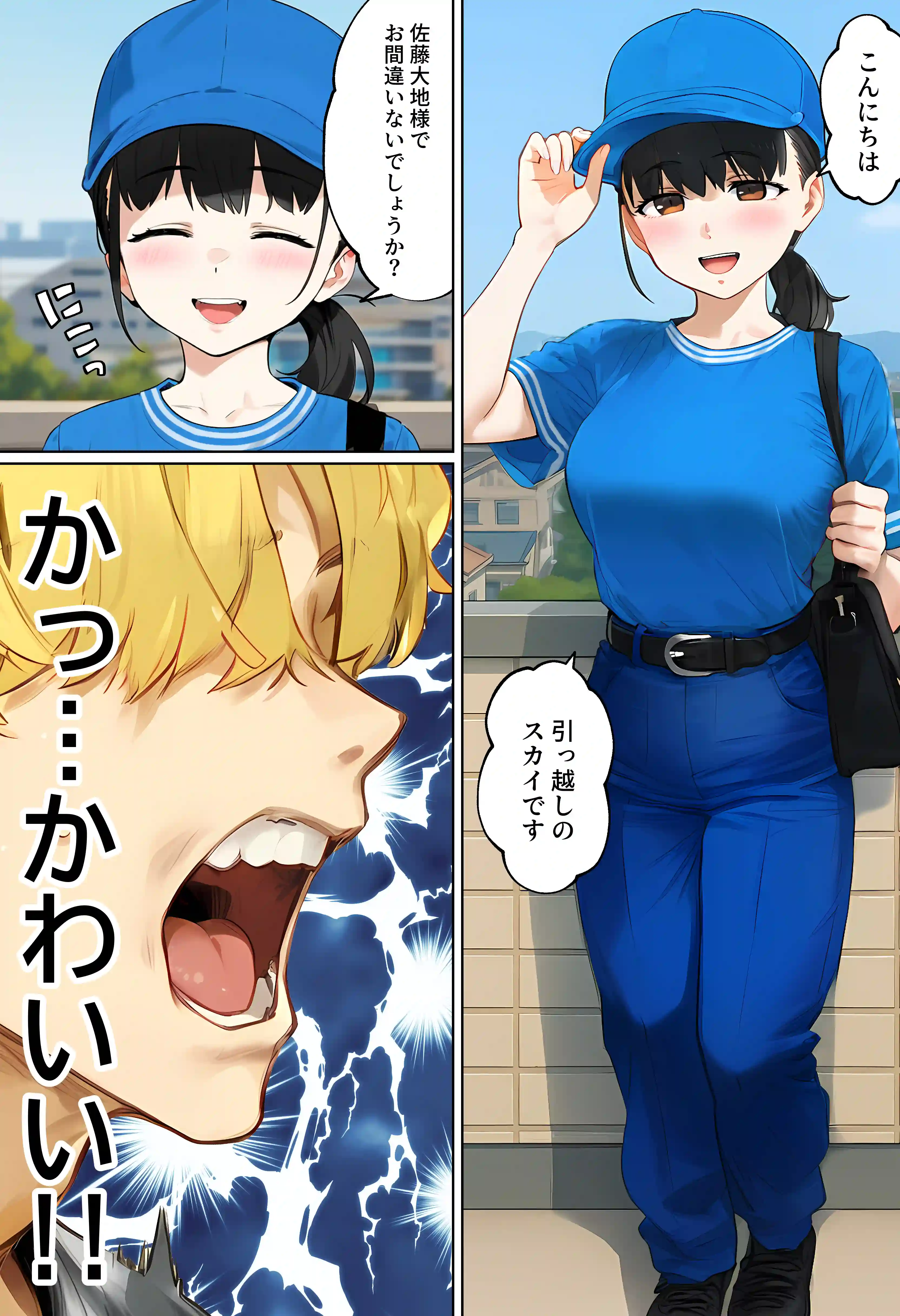 【実話】引っ越し見積もり中、新人ちゃん（22）のバキバキスマホにマチアプ通知！ヤリモク男子から「俺が」守らなきゃwww - 016
