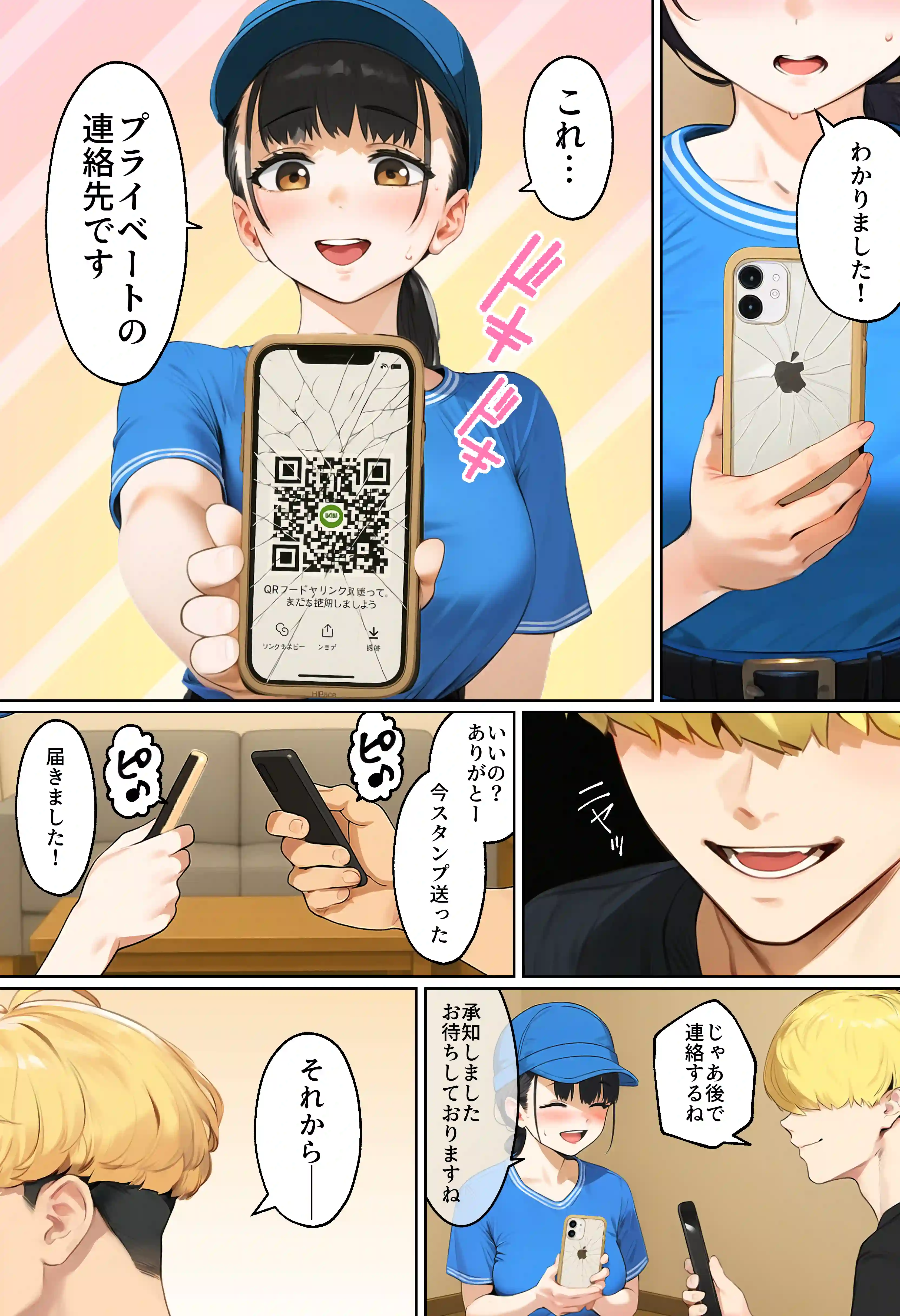 【実話】引っ越し見積もり中、新人ちゃん（22）のバキバキスマホにマチアプ通知！ヤリモク男子から「俺が」守らなきゃwww - 026