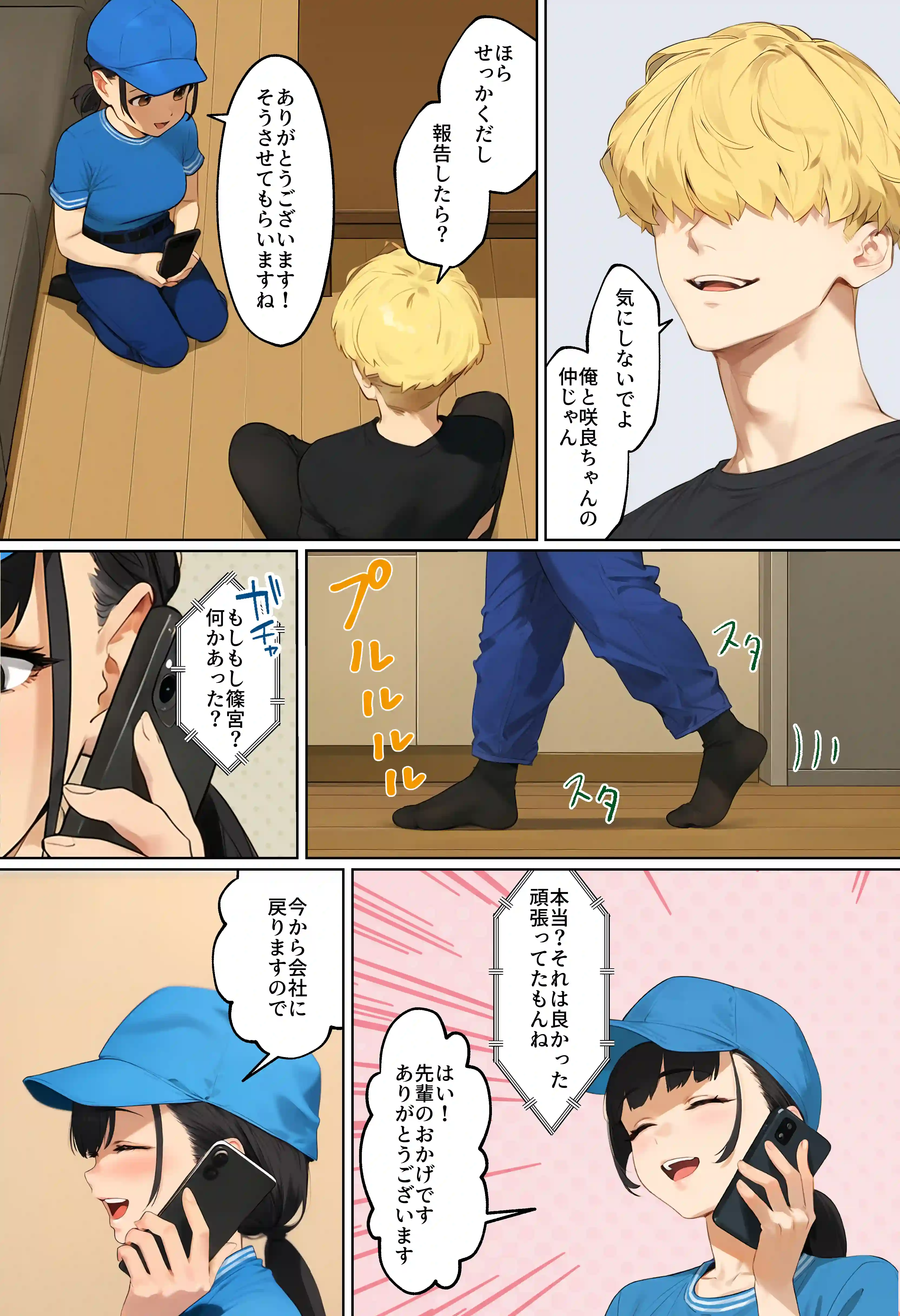 【実話】引っ越し見積もり中、新人ちゃん（22）のバキバキスマホにマチアプ通知！ヤリモク男子から「俺が」守らなきゃwww - 040