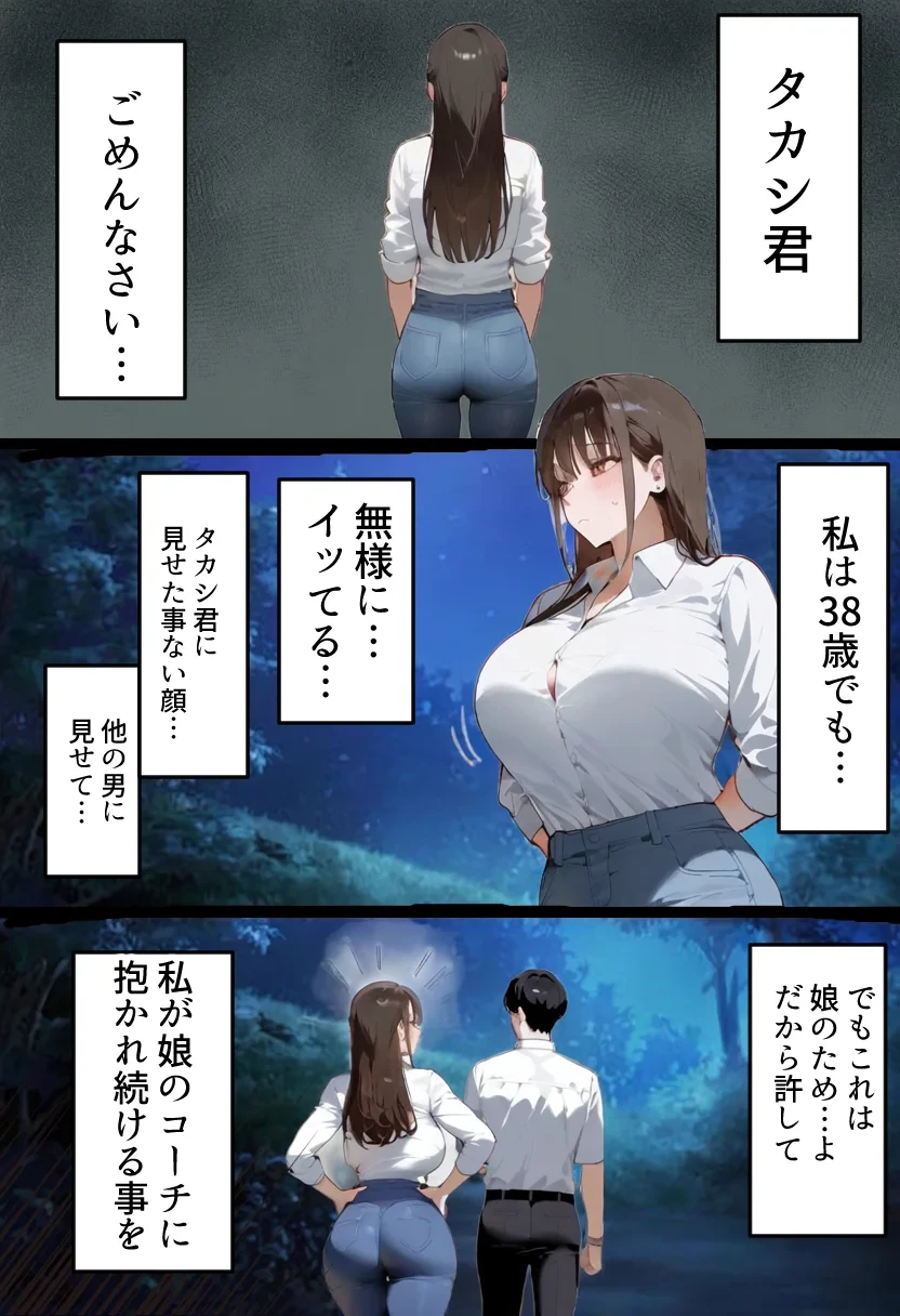 元陸上ママ（38）娘庇い糞コーチから乳首調教！お母さんは母乳飲まれ孕みsex漬けに。娘も甥に中出しされてた話【寝取られ駅伝3母娘駅伝後編】 - 030