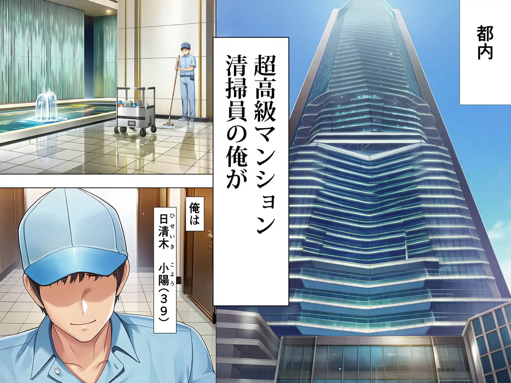 超高級マンション清掃員の俺、仕事ついでにハイスペ美人居住者たちの愚痴を聞いていたら完全合意の中出しハーレム生活を送ってしまう - 002