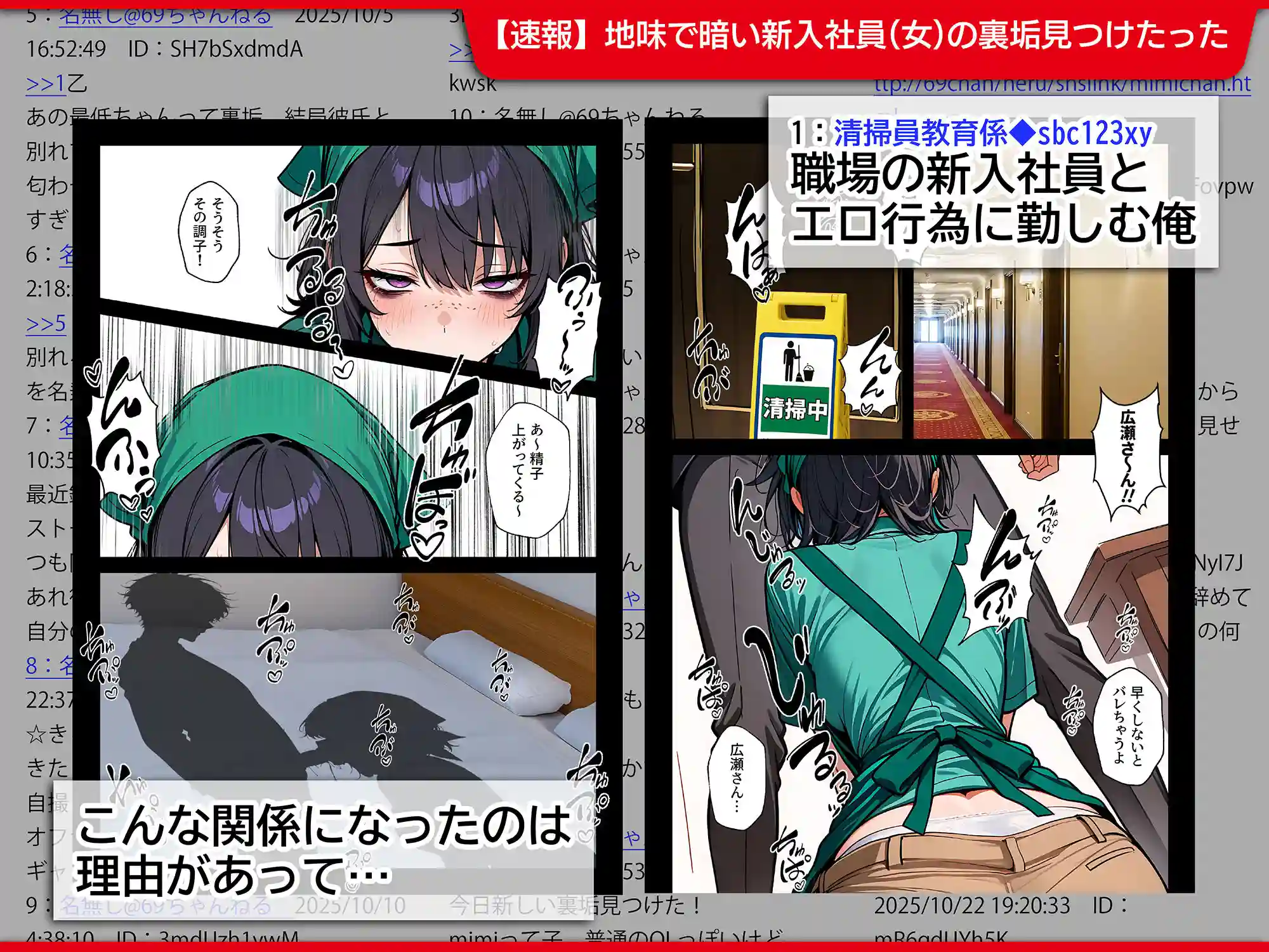 地味でブスだと思ってた新人清掃員の裏垢特定 粘着SEXで彼氏と別れさせた物語 - 002