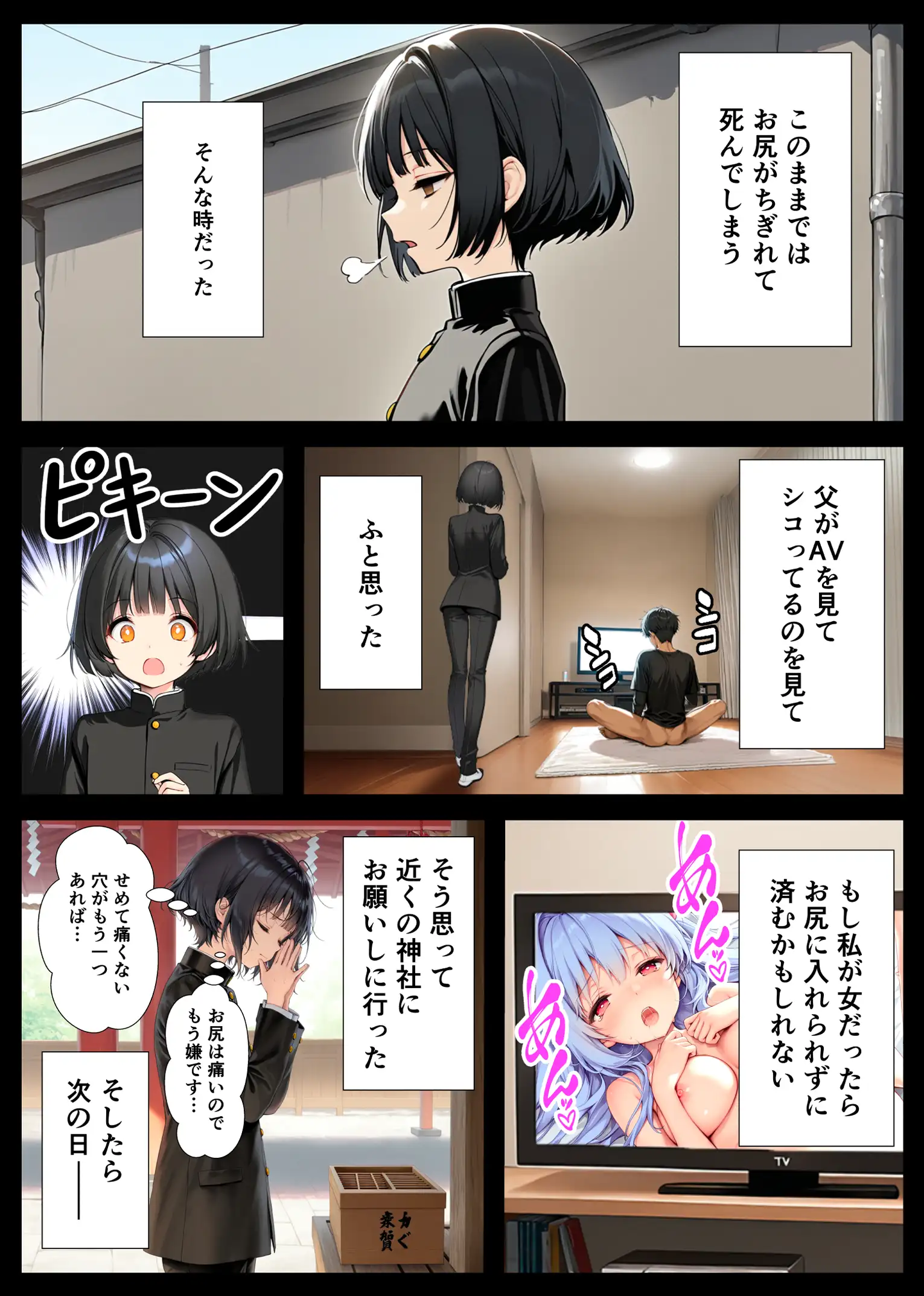 セックスが嫌いなジト目TS家出少女が一晩でメス堕ちする話 - 037