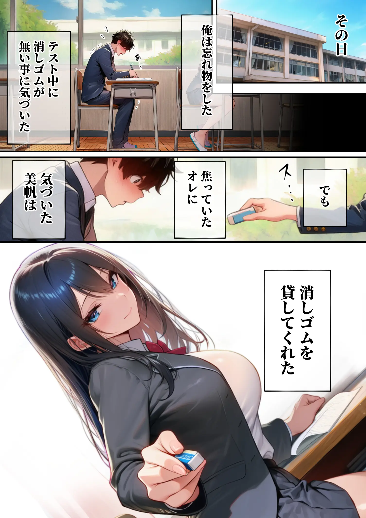 同じクラスの巨乳黒髪女神の心に空いた穴をオレの穢れた巨根でアナウメする話 - 006