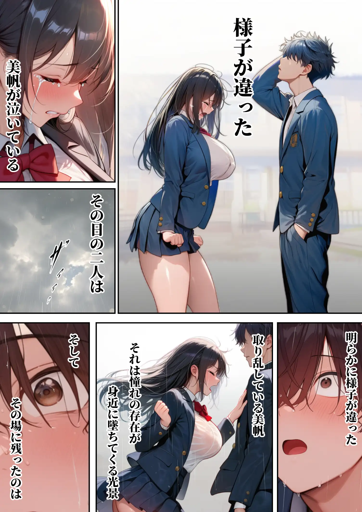 同じクラスの巨乳黒髪女神の心に空いた穴をオレの穢れた巨根でアナウメする話 - 009