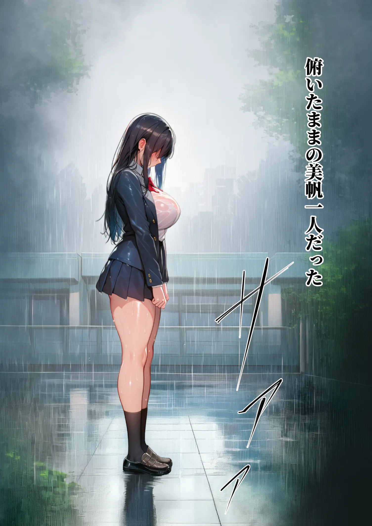 同じクラスの巨乳黒髪女神の心に空いた穴をオレの穢れた巨根でアナウメする話 - 010