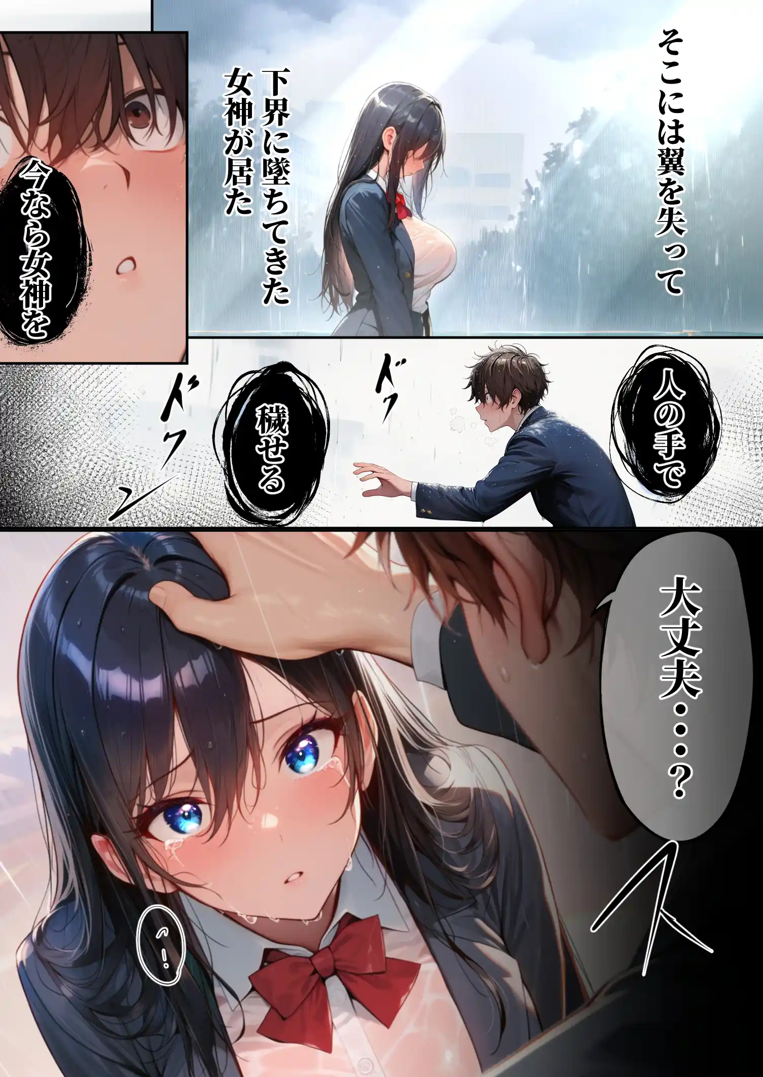 同じクラスの巨乳黒髪女神の心に空いた穴をオレの穢れた巨根でアナウメする話 - 011