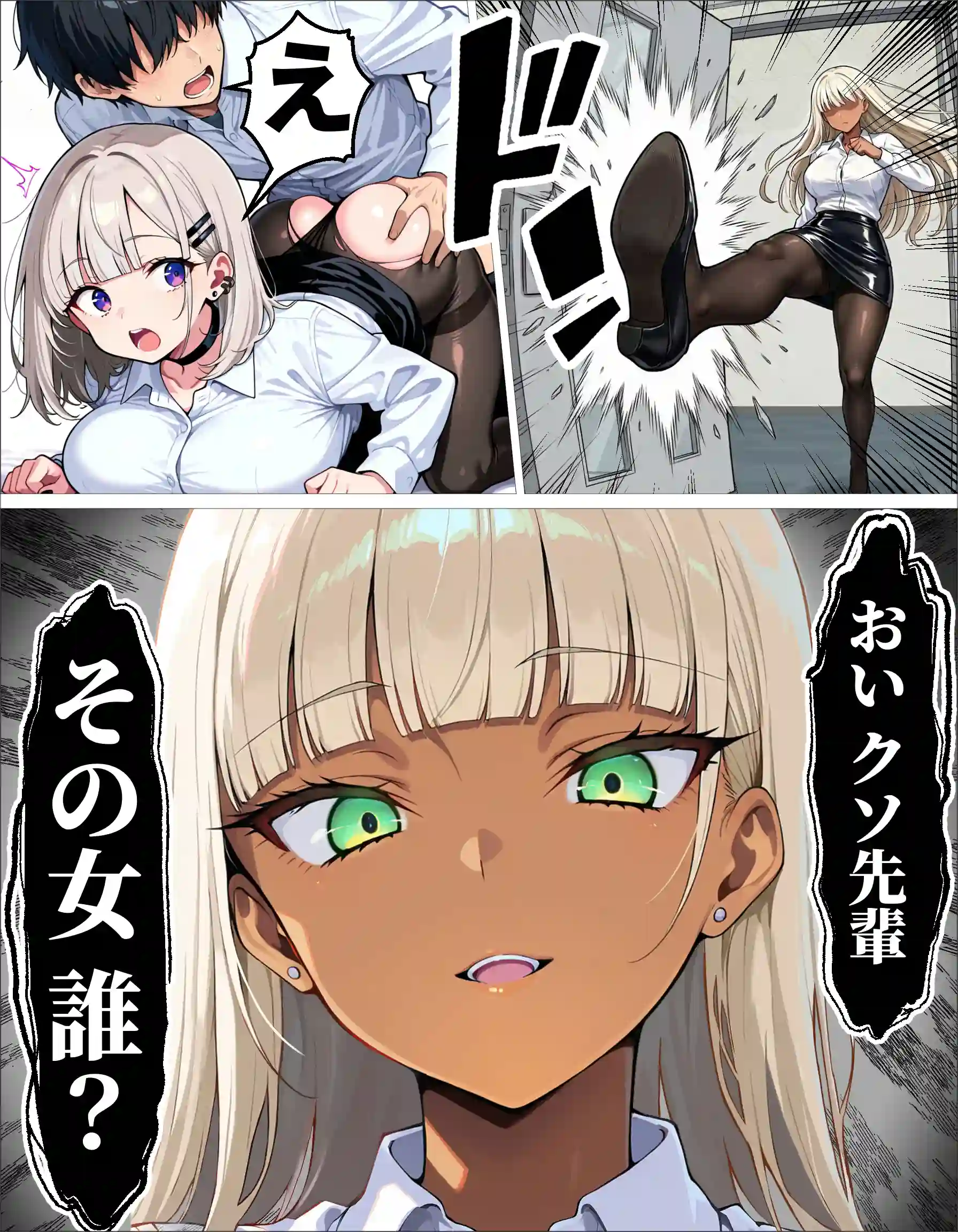 新卒の黒ギャルとダウナーギャルが「2人で」搾精してくれる話 - 005