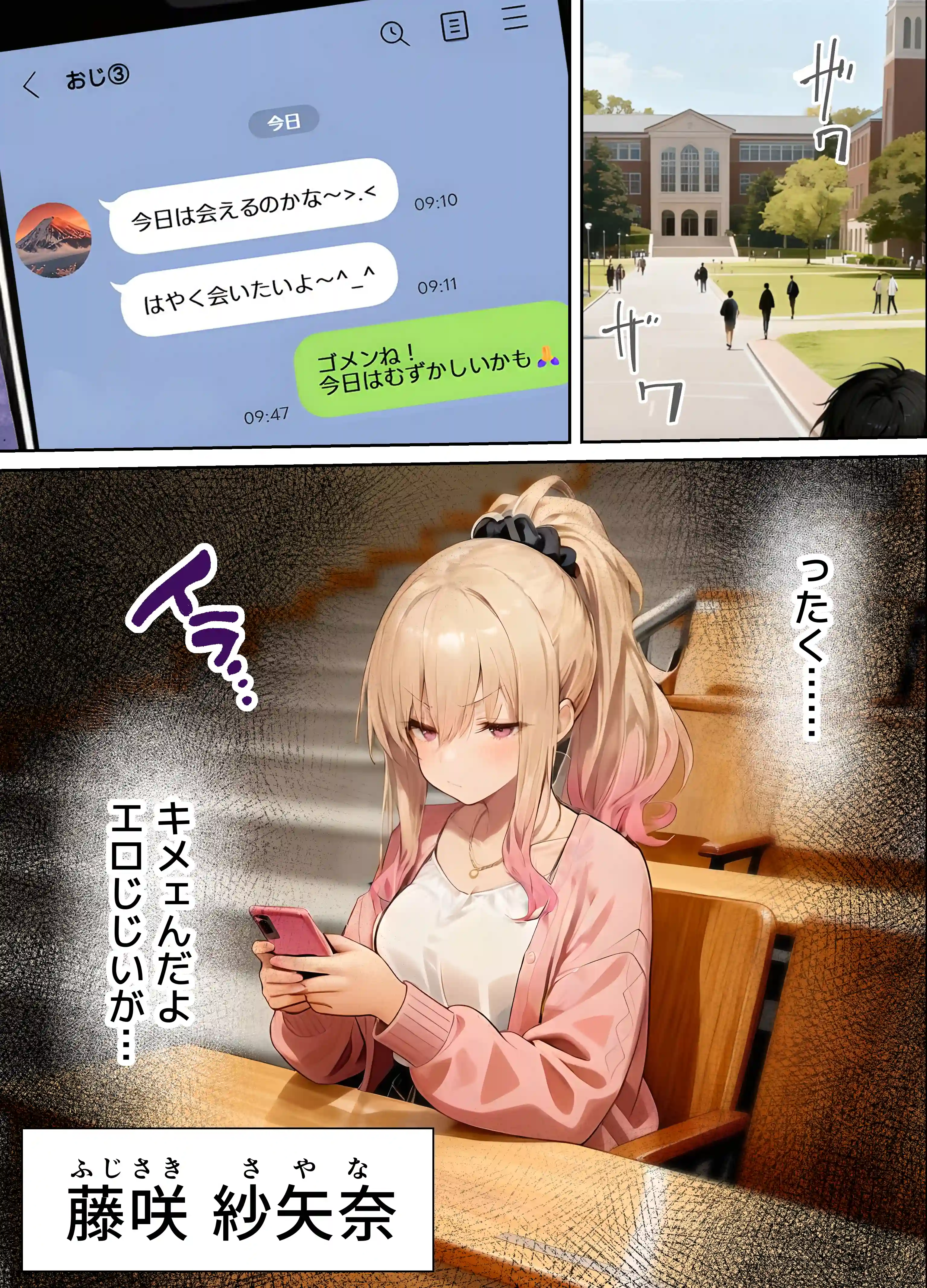 パパ活ホスト貢ぎギャル、陰キャ幼馴染に100万円で買収され巨根ちんぽにメス堕ちする - 002