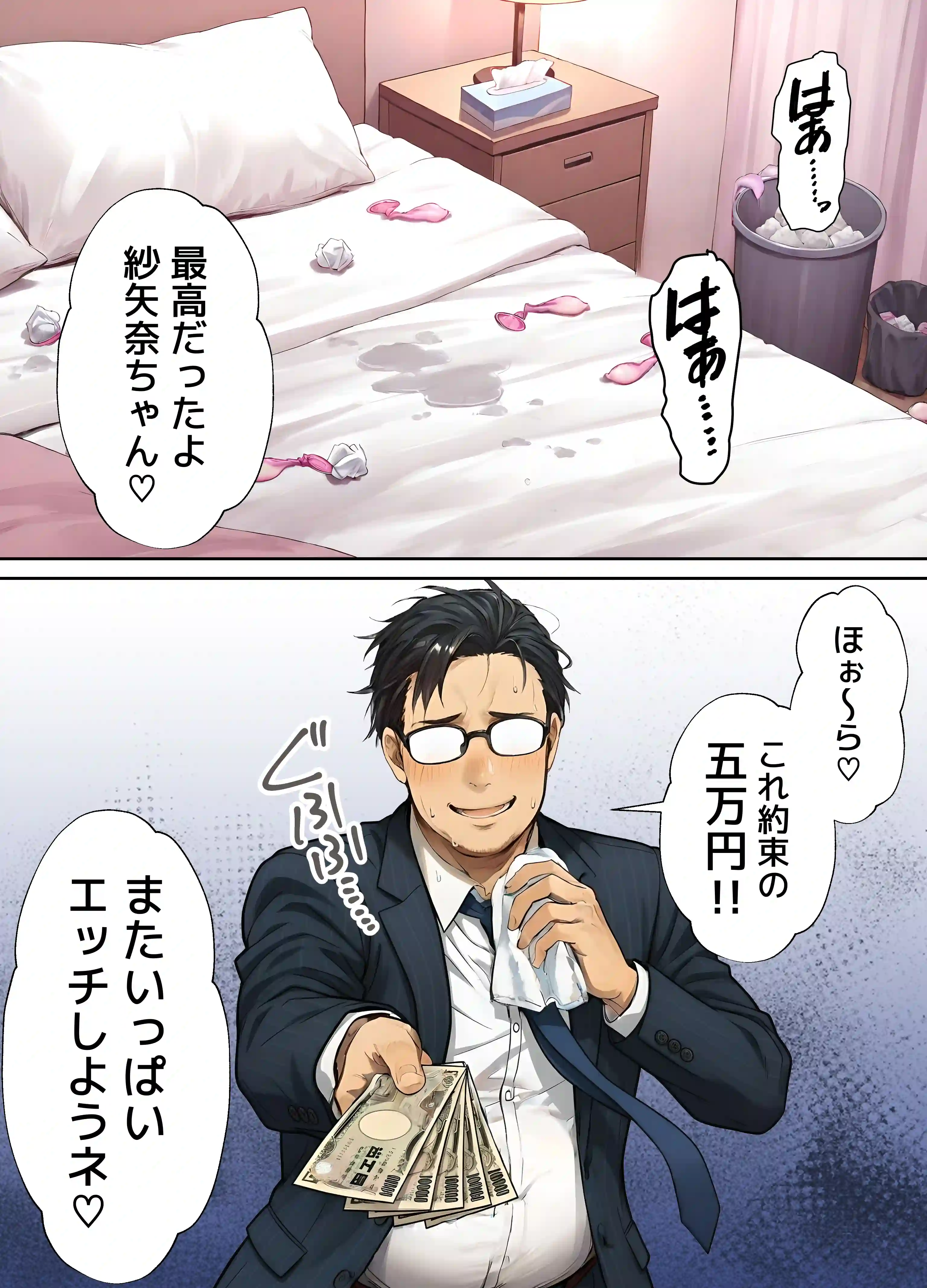 パパ活ホスト貢ぎギャル、陰キャ幼馴染に100万円で買収され巨根ちんぽにメス堕ちする - 017