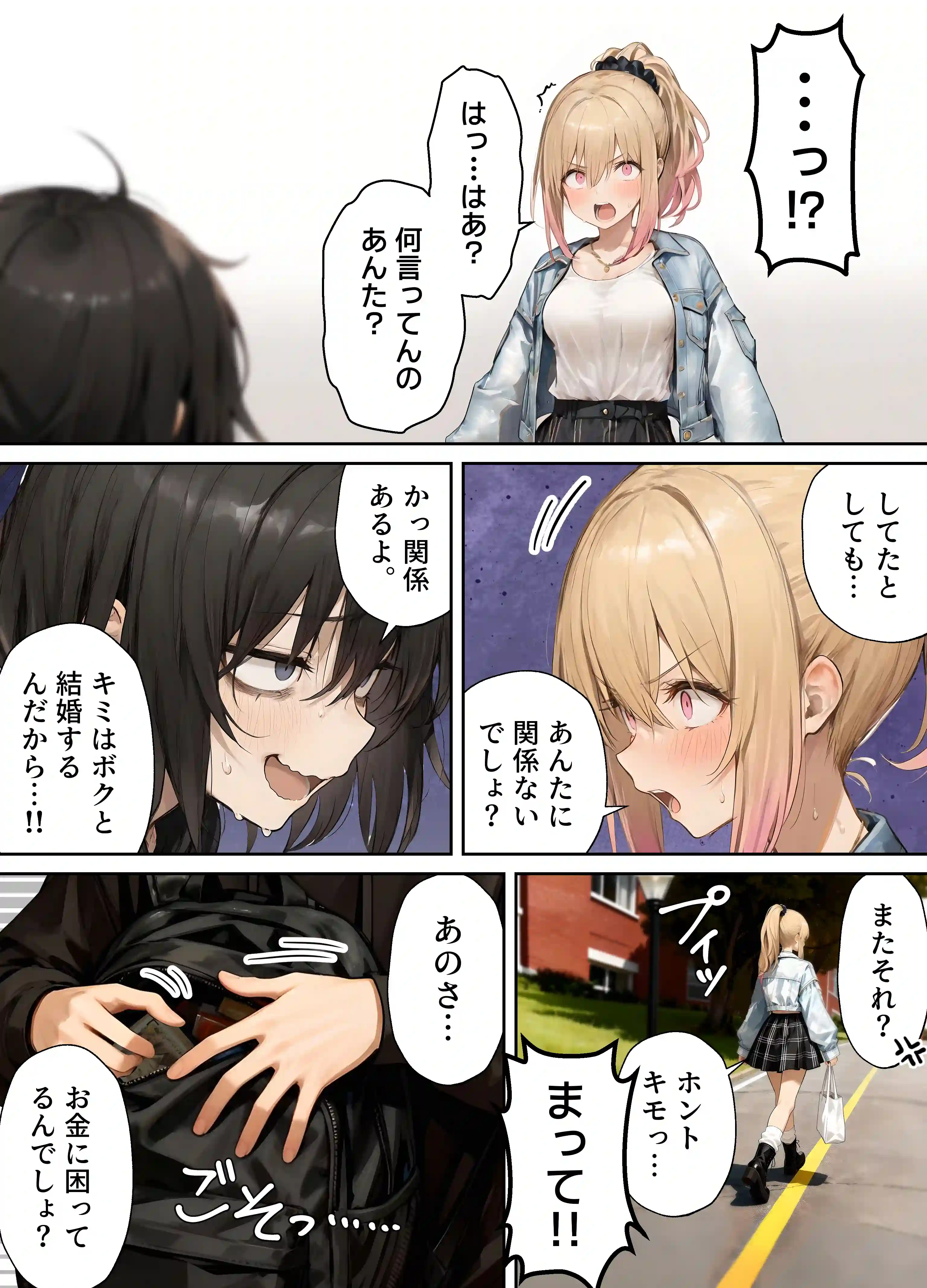 パパ活ホスト貢ぎギャル、陰キャ幼馴染に100万円で買収され巨根ちんぽにメス堕ちする - 023