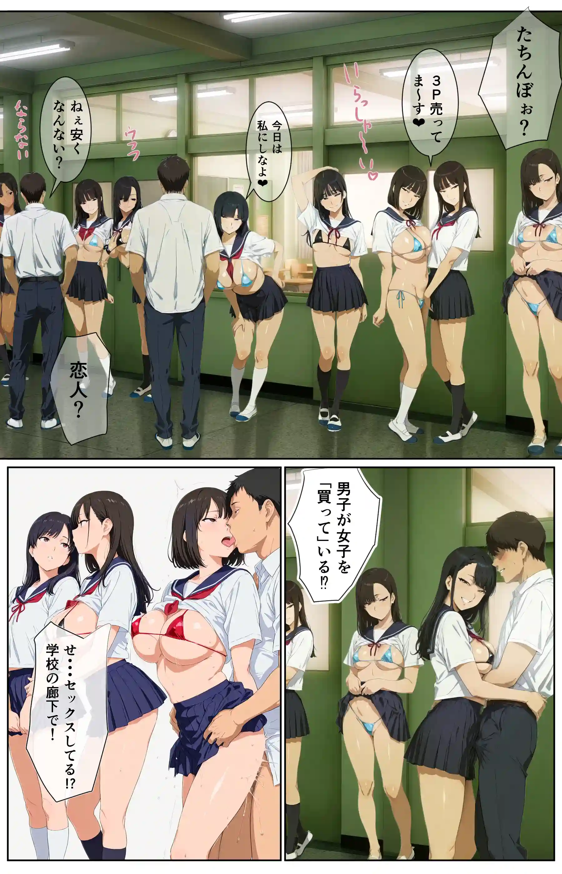 廊下にたちんぼが立つ学校 〜授業スキマ時間の立ちんぼサービス！清楚系からギャルまで即ハメOK 授業ベル鳴るまでイキまくり！ - 011