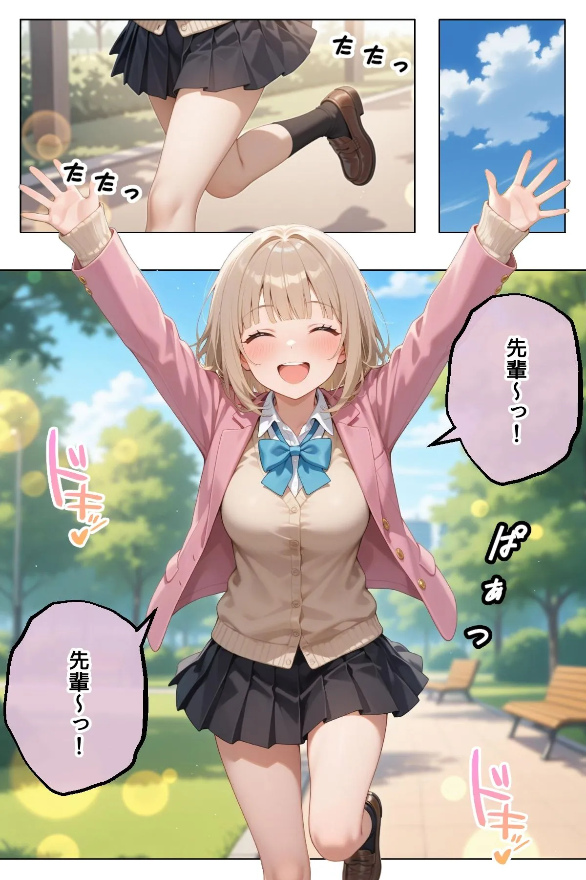 笑顔が可愛い巨乳の後輩彼女と、めちゃくちゃS◯Xする - 002