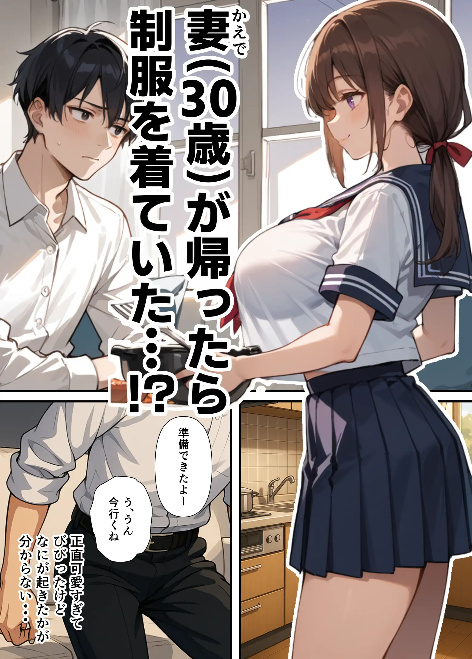 セックスレスに悩む若妻（30）12年ぶりに制服を着てイチャラブセックスする - 014