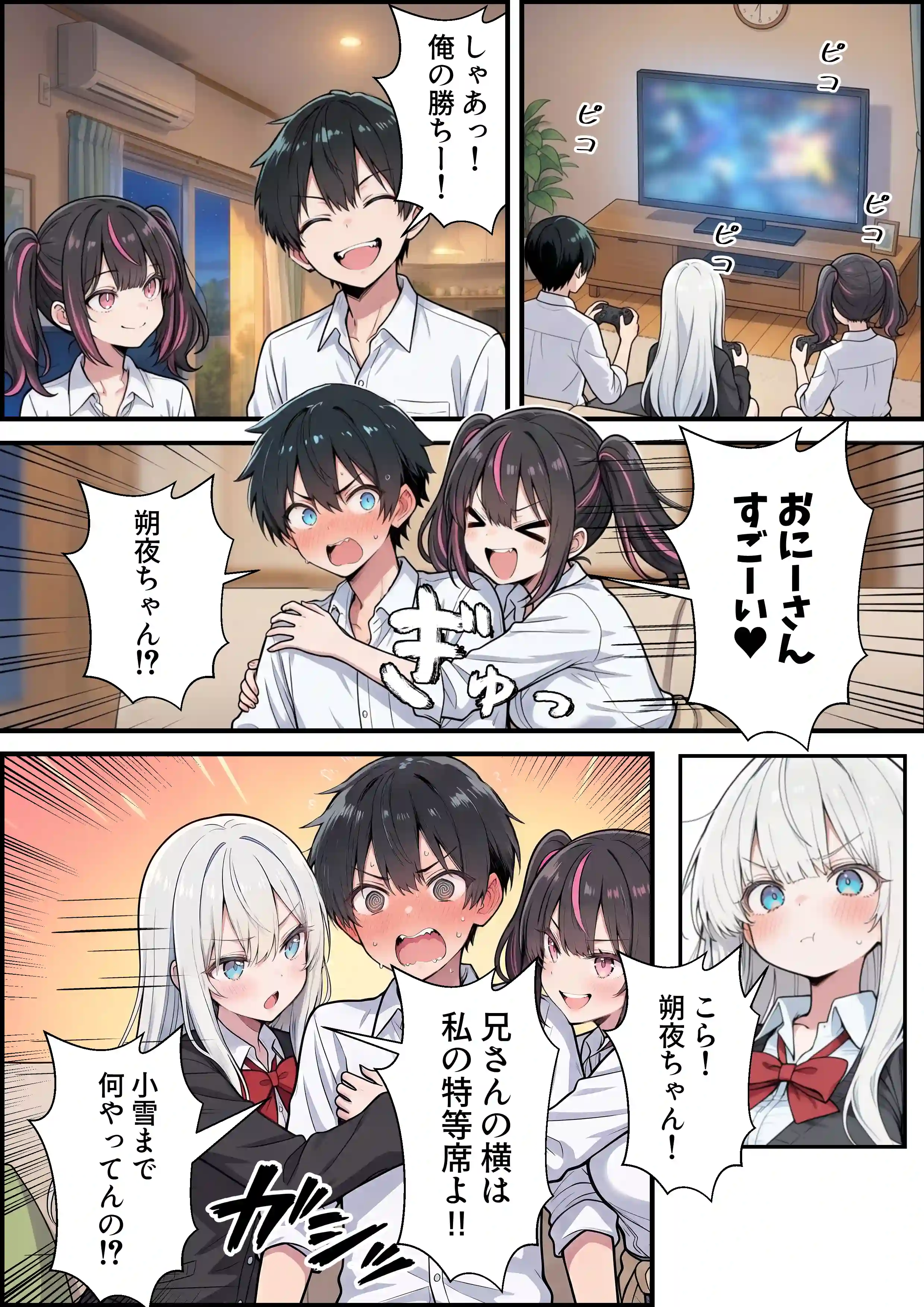 ブラコン義妹と義妹のギャル友達に搾られいちゃラブSEXする話 - 016