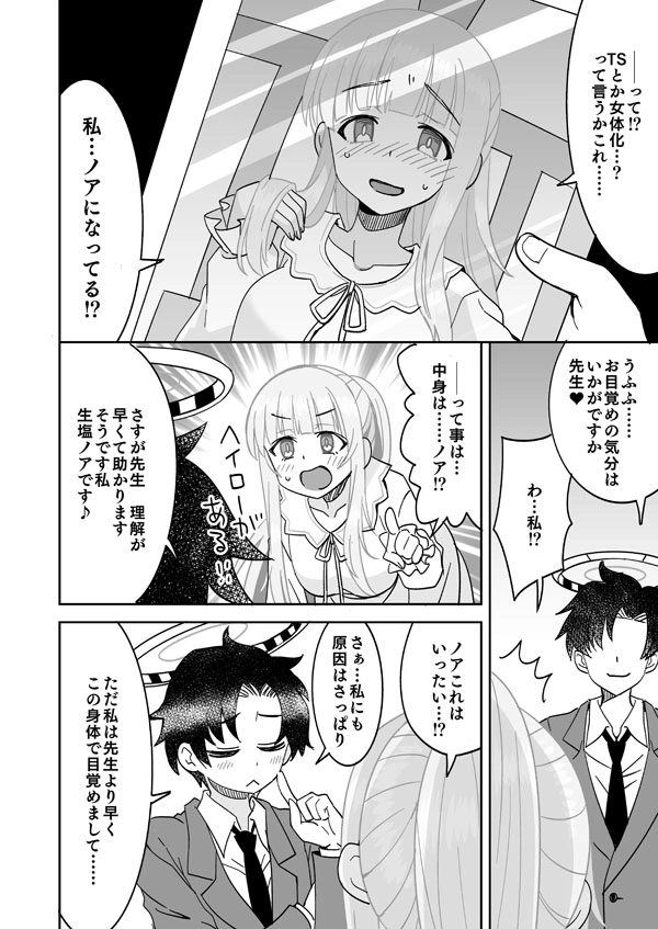 【Skeb依頼絵58】起きたらノアになってた先生【ブルアカ】 - 003