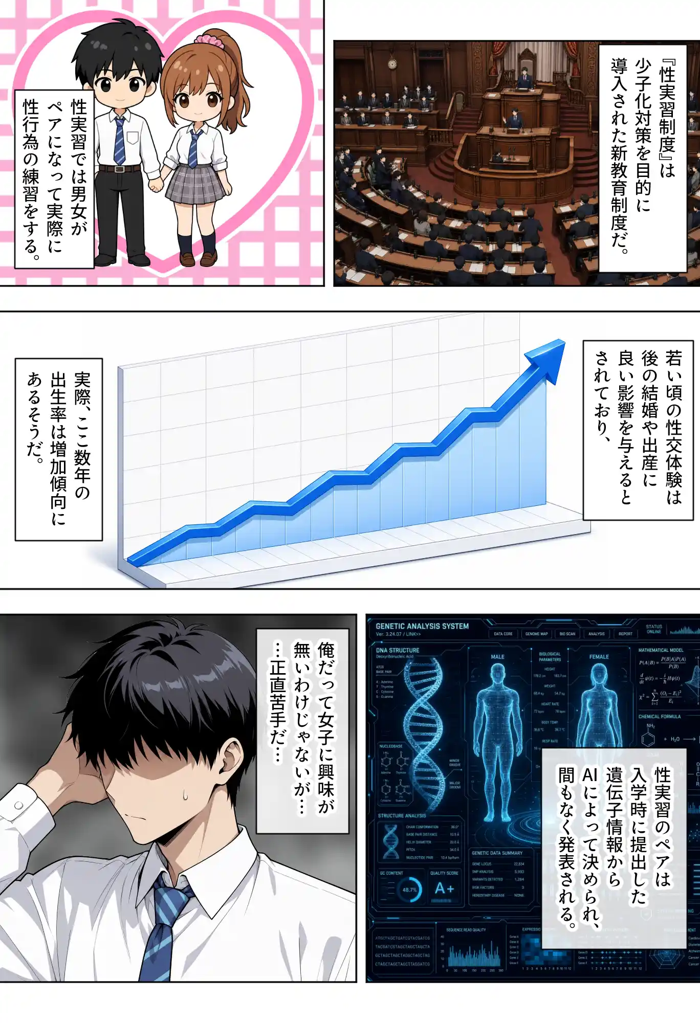 童貞の俺が性実習の授業で彼氏持ち一軍ギャルと遺伝子相性SSSだった件 - 003