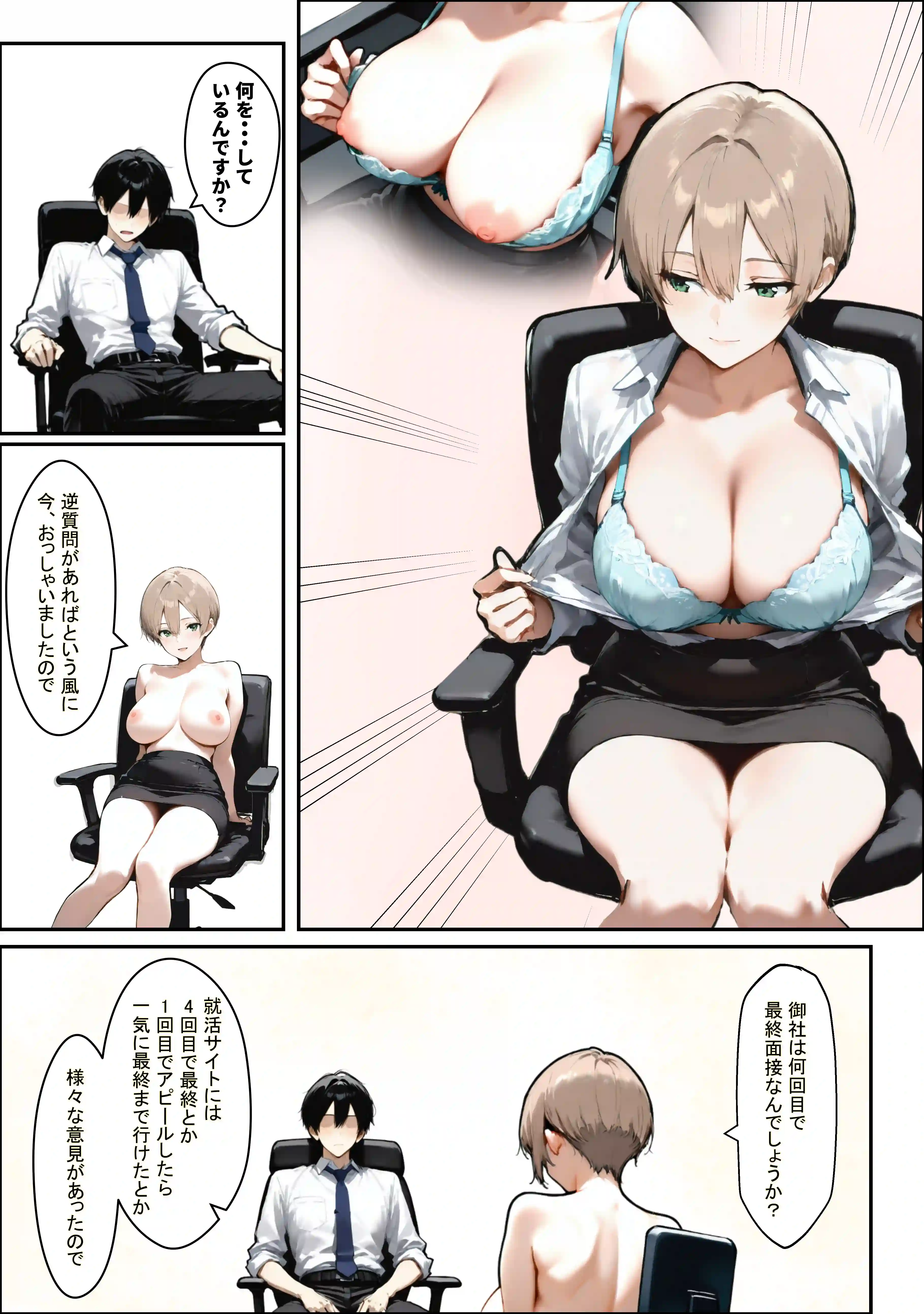 どうせ、セクハラ面接中に中出しSEXで合格にするのに新卒の巨乳があーだのこーだの - 008