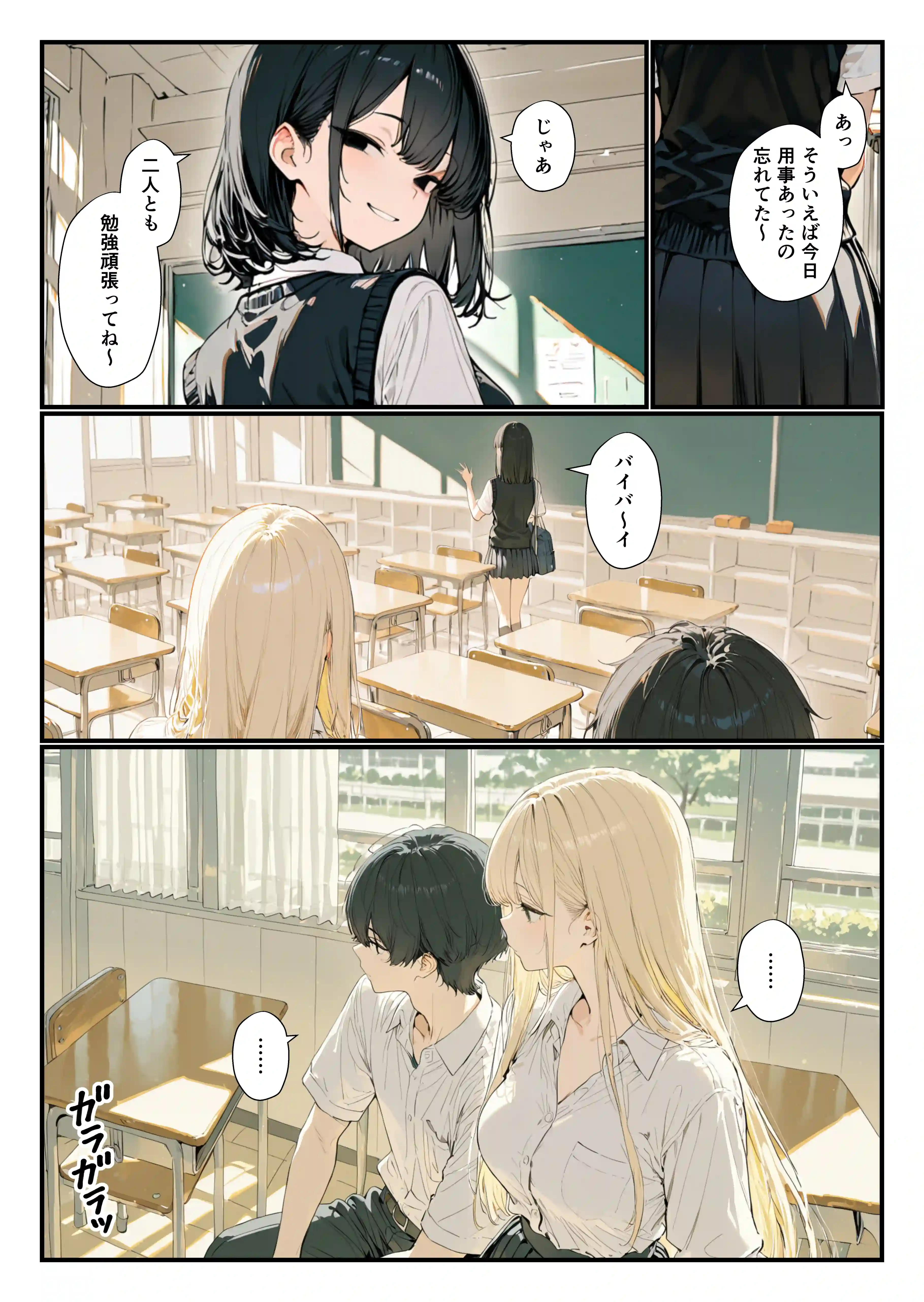 隣の席のギャルのことが好きなのに、巨乳の同級生が誘惑してくる - 008