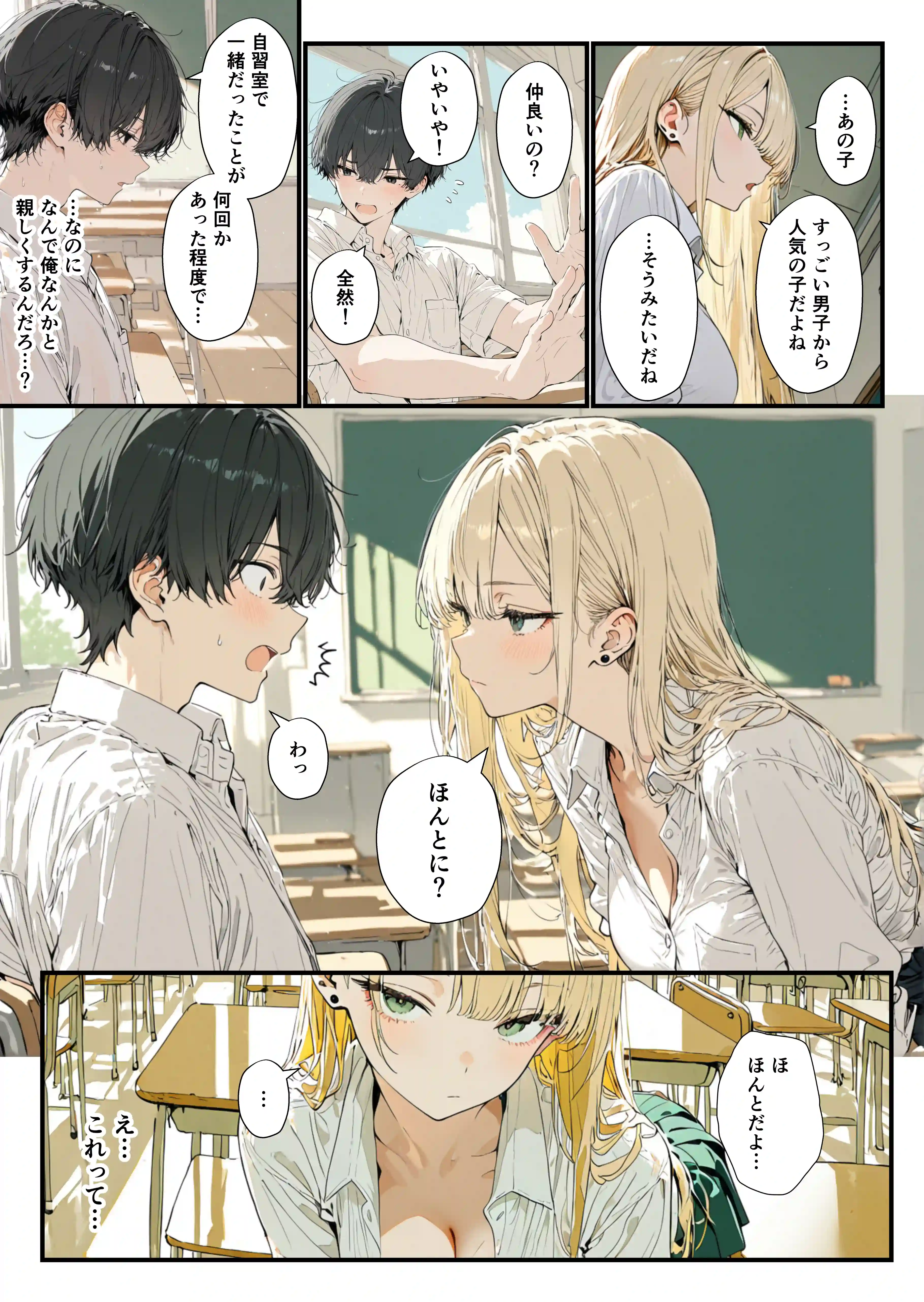 隣の席のギャルのことが好きなのに、巨乳の同級生が誘惑してくる - 009