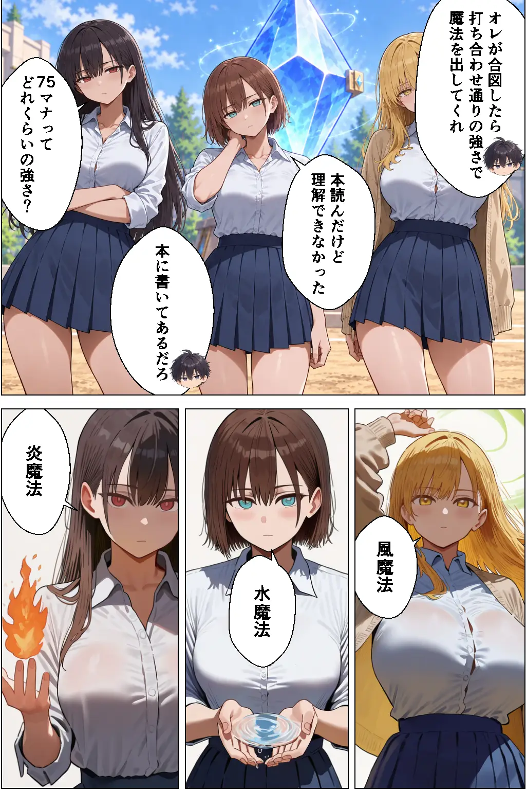 1軍ギャル三人組にデカチン見せたら生ハメセックスすることになっちゃった話 - 008