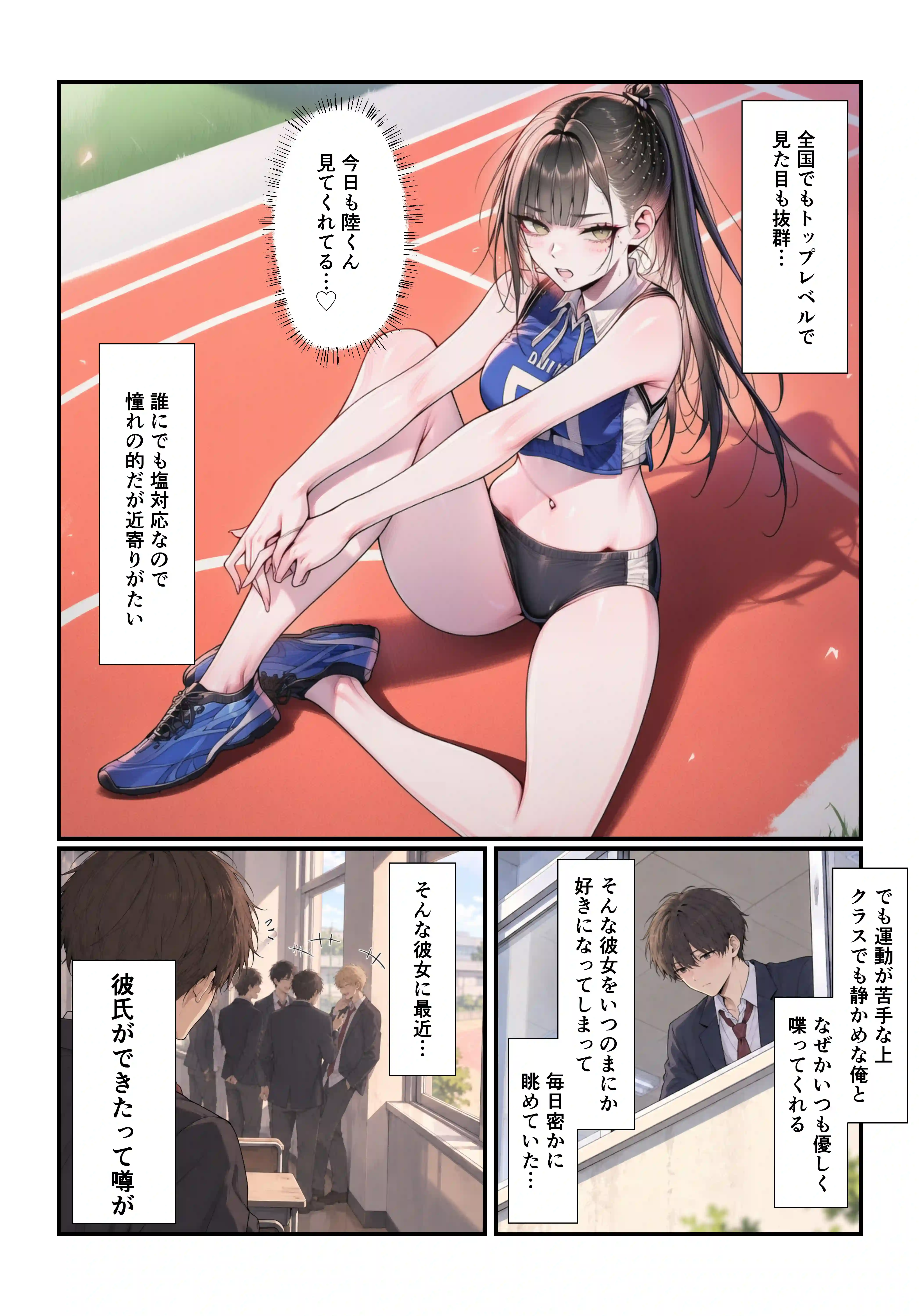 学園の一軍ギャルが実は俺で処女を捨てたがってた件 - 003