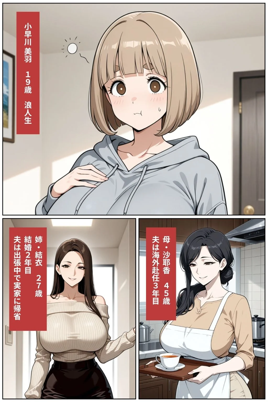 娘の家庭教師に種付けされまくった巨乳母娘の話 - 002
