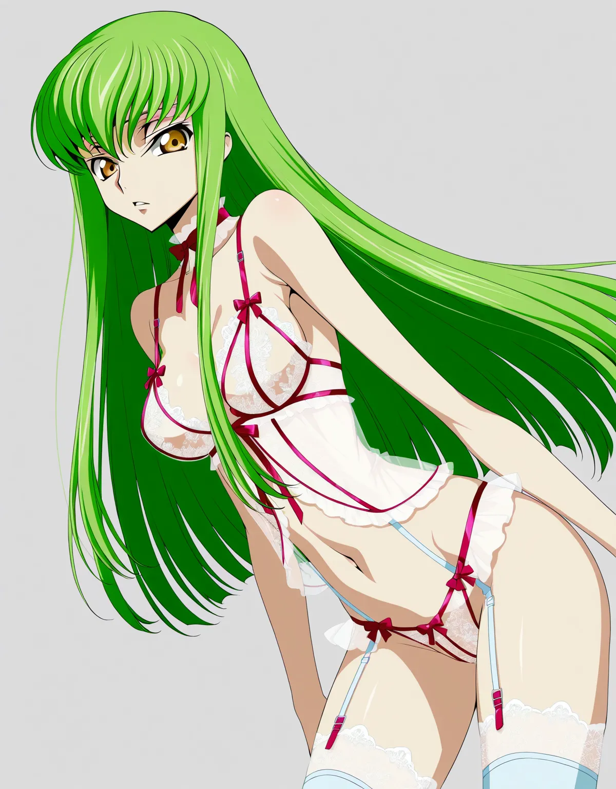 【コードギアスエロ画像】C.C.とラブラブ中出しセックス！セクシーなランジェリーが最高にそそる！ - PAGE 002