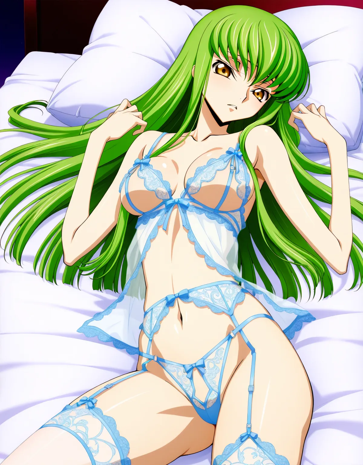 【コードギアスエロ画像】C.C.とラブラブ中出しセックス！セクシーなランジェリーが最高にそそる！ - PAGE 009