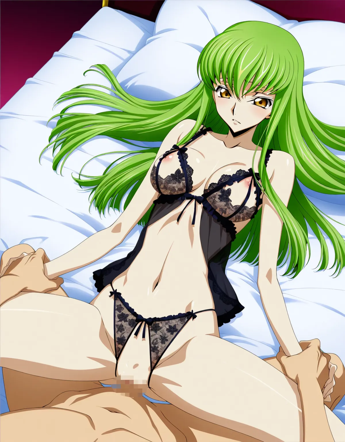 【コードギアスエロ画像】C.C.とラブラブ中出しセックス！セクシーなランジェリーが最高にそそる！ - PAGE 012