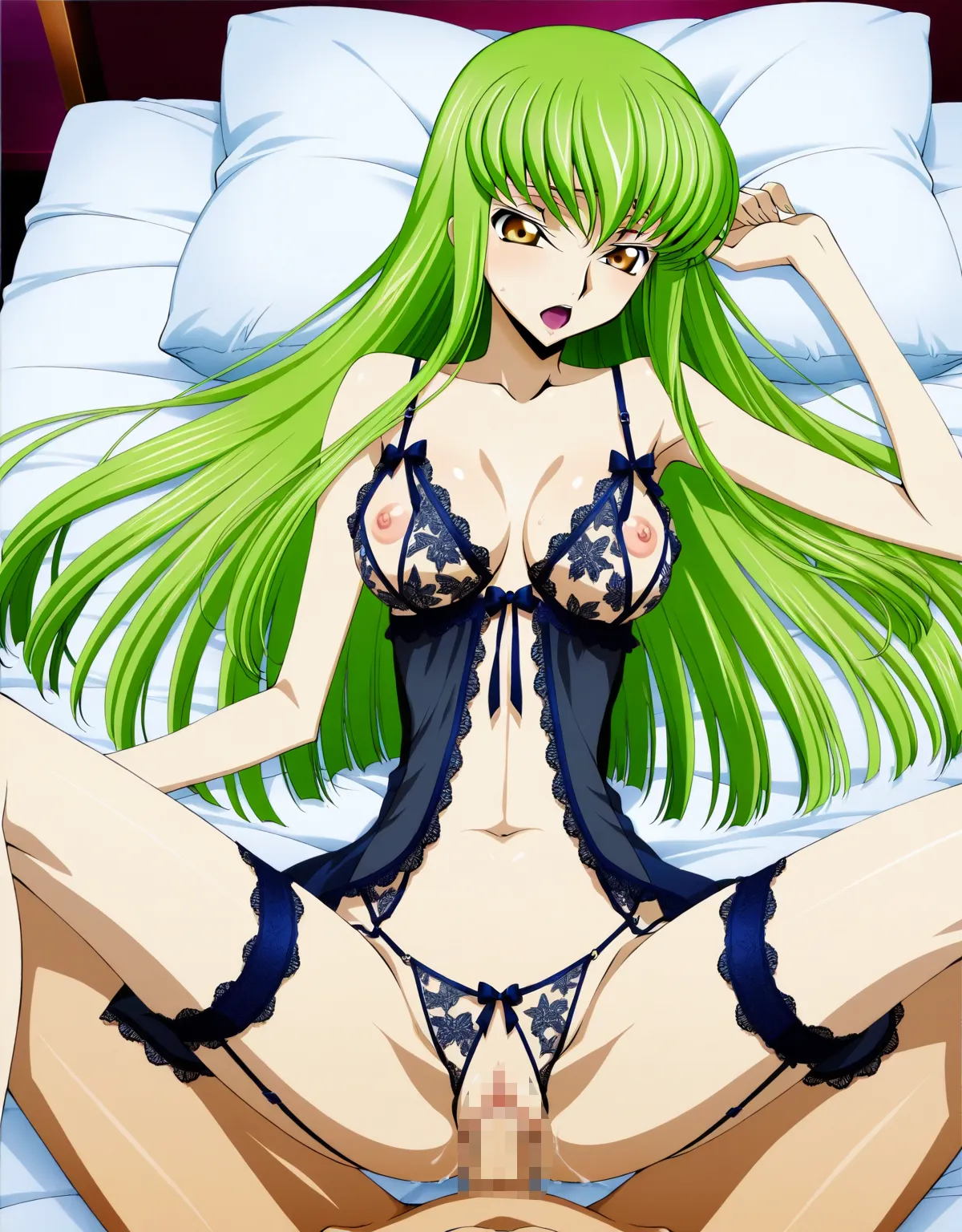 【コードギアスエロ画像】C.C.とラブラブ中出しセックス！セクシーなランジェリーが最高にそそる！ - PAGE 013