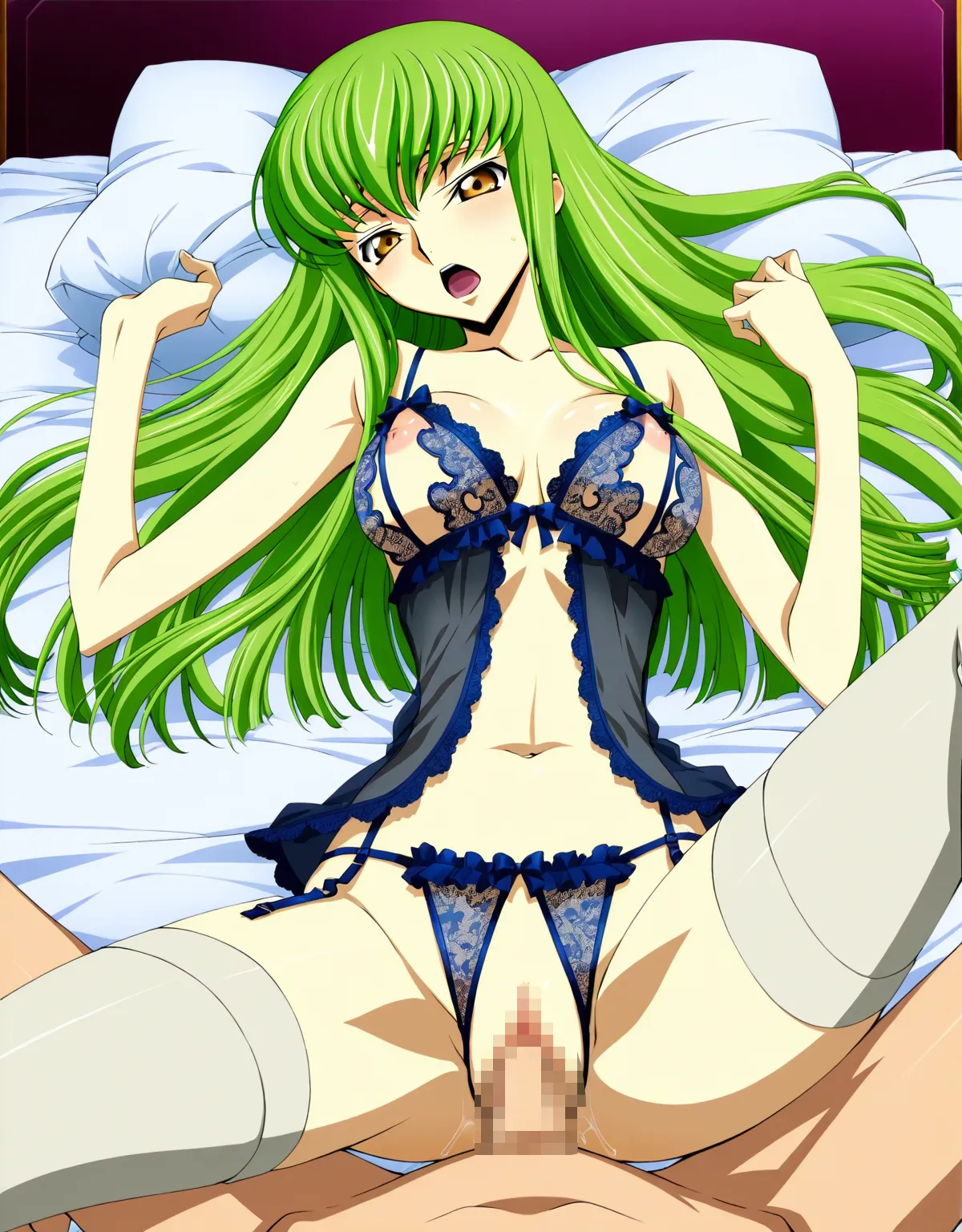 【コードギアスエロ画像】C.C.とラブラブ中出しセックス！セクシーなランジェリーが最高にそそる！ - PAGE 014