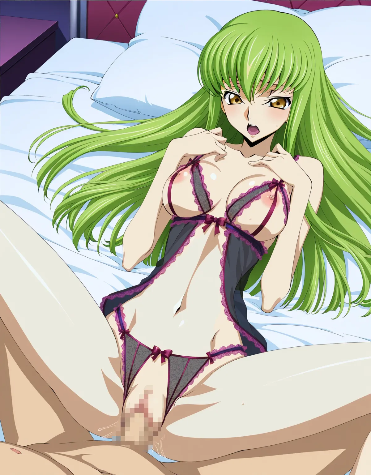 【コードギアスエロ画像】C.C.とラブラブ中出しセックス！セクシーなランジェリーが最高にそそる！ - PAGE 015