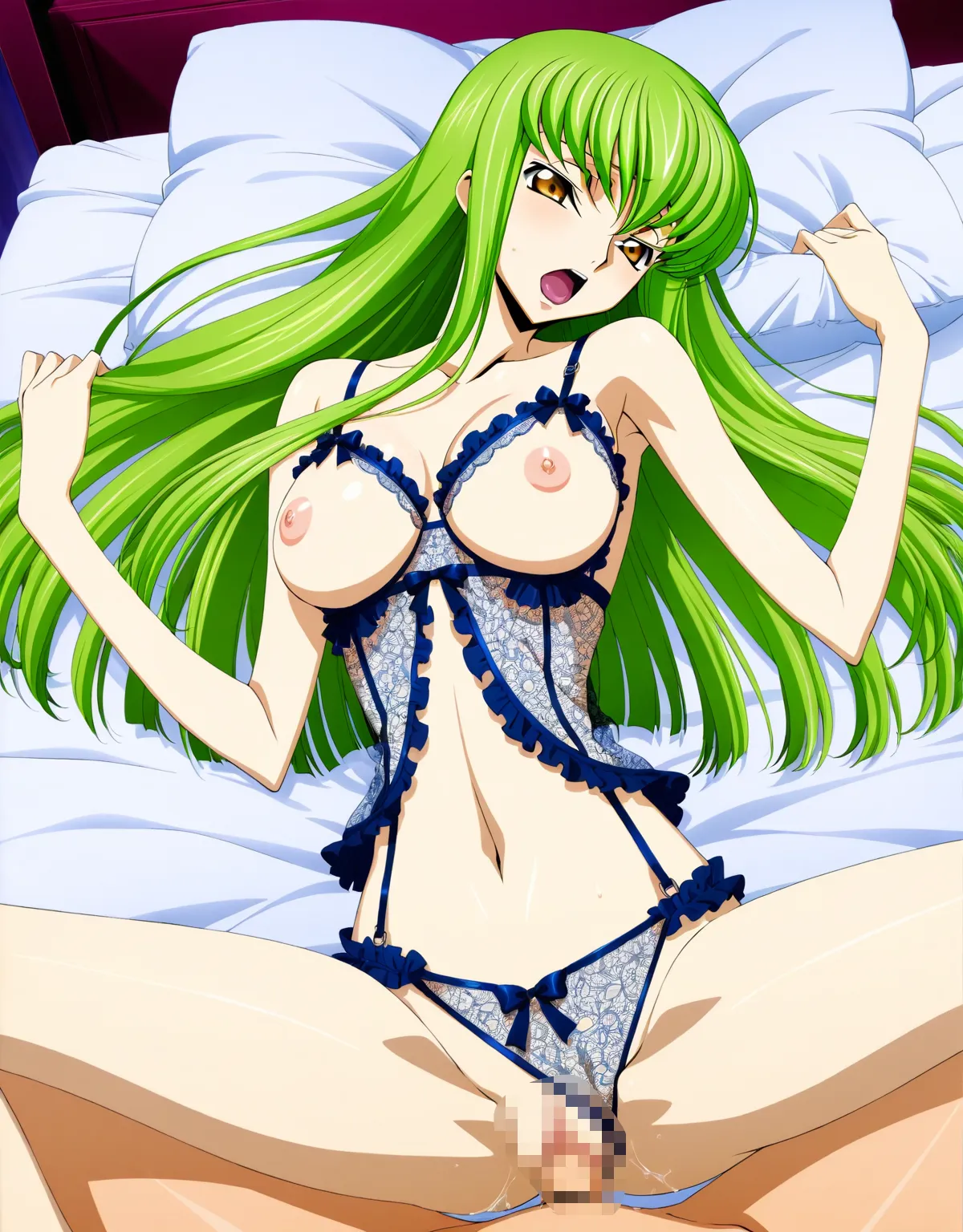 【コードギアスエロ画像】C.C.とラブラブ中出しセックス！セクシーなランジェリーが最高にそそる！ - PAGE 016