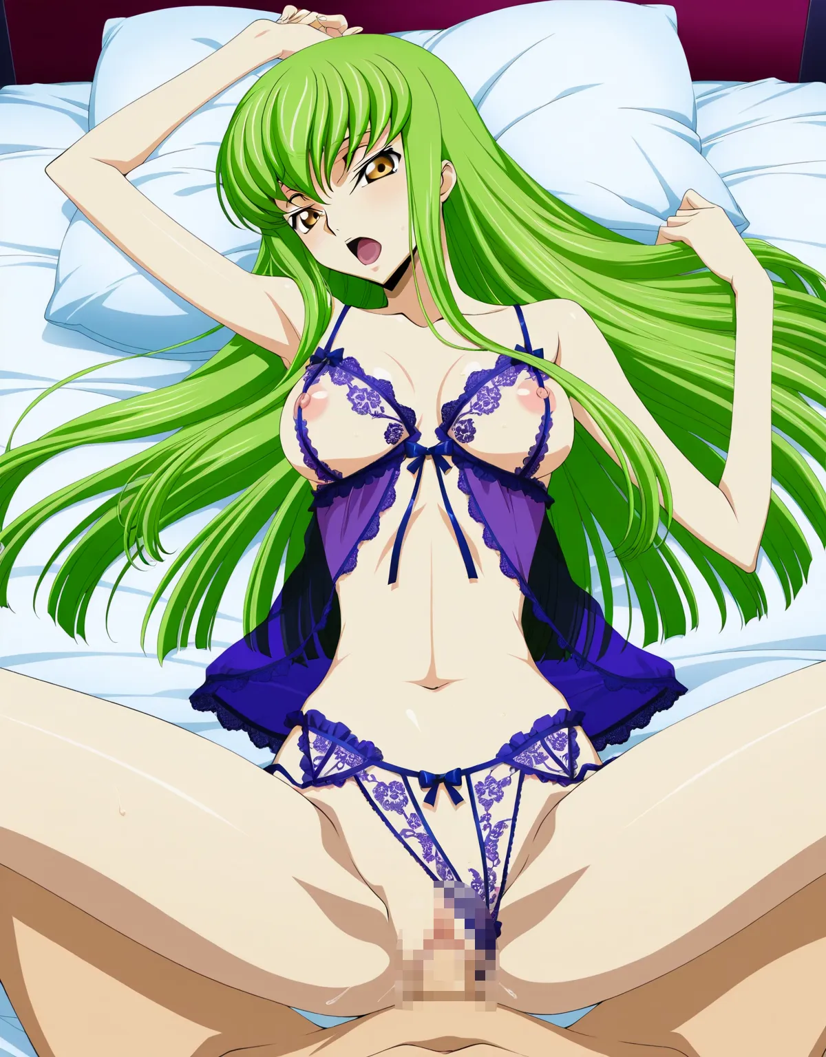 【コードギアスエロ画像】C.C.とラブラブ中出しセックス！セクシーなランジェリーが最高にそそる！ - PAGE 017