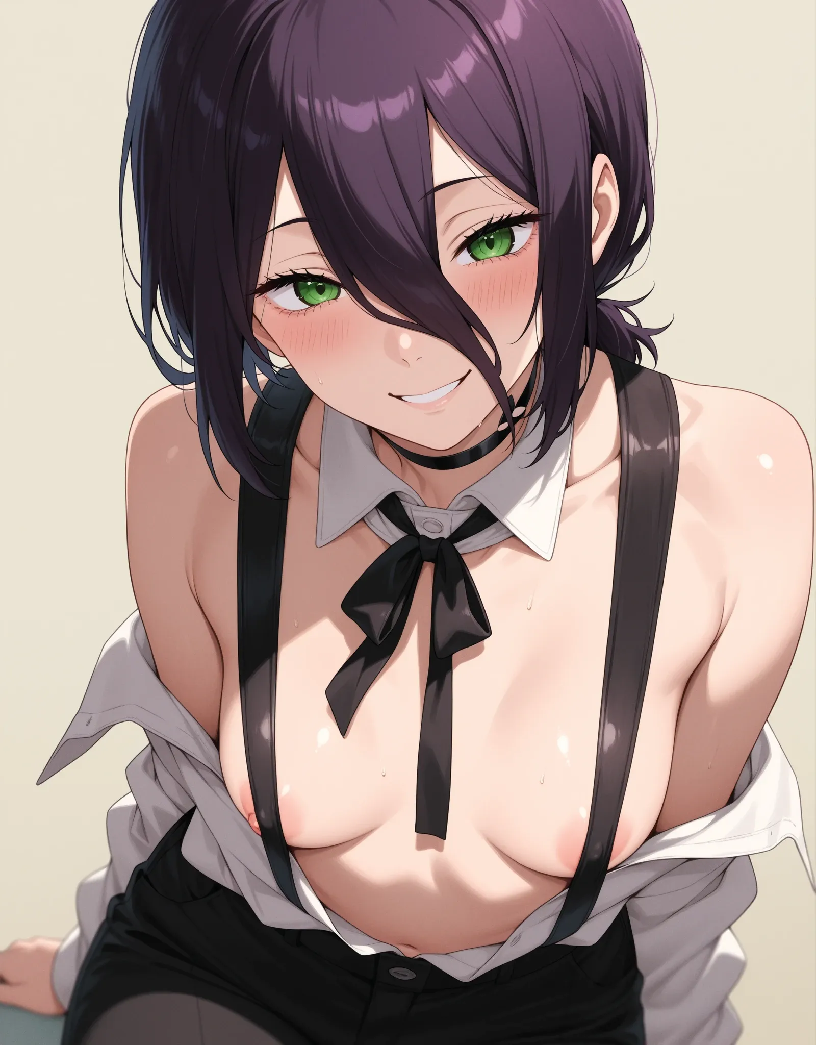 【チェンソーマンエロ画像】レゼとコスプレ汗だくセックス！警察官やサンタクロースのコスプレも挟みながら最後は全裸で体液まみれの快楽セックス！ - PAGE 007