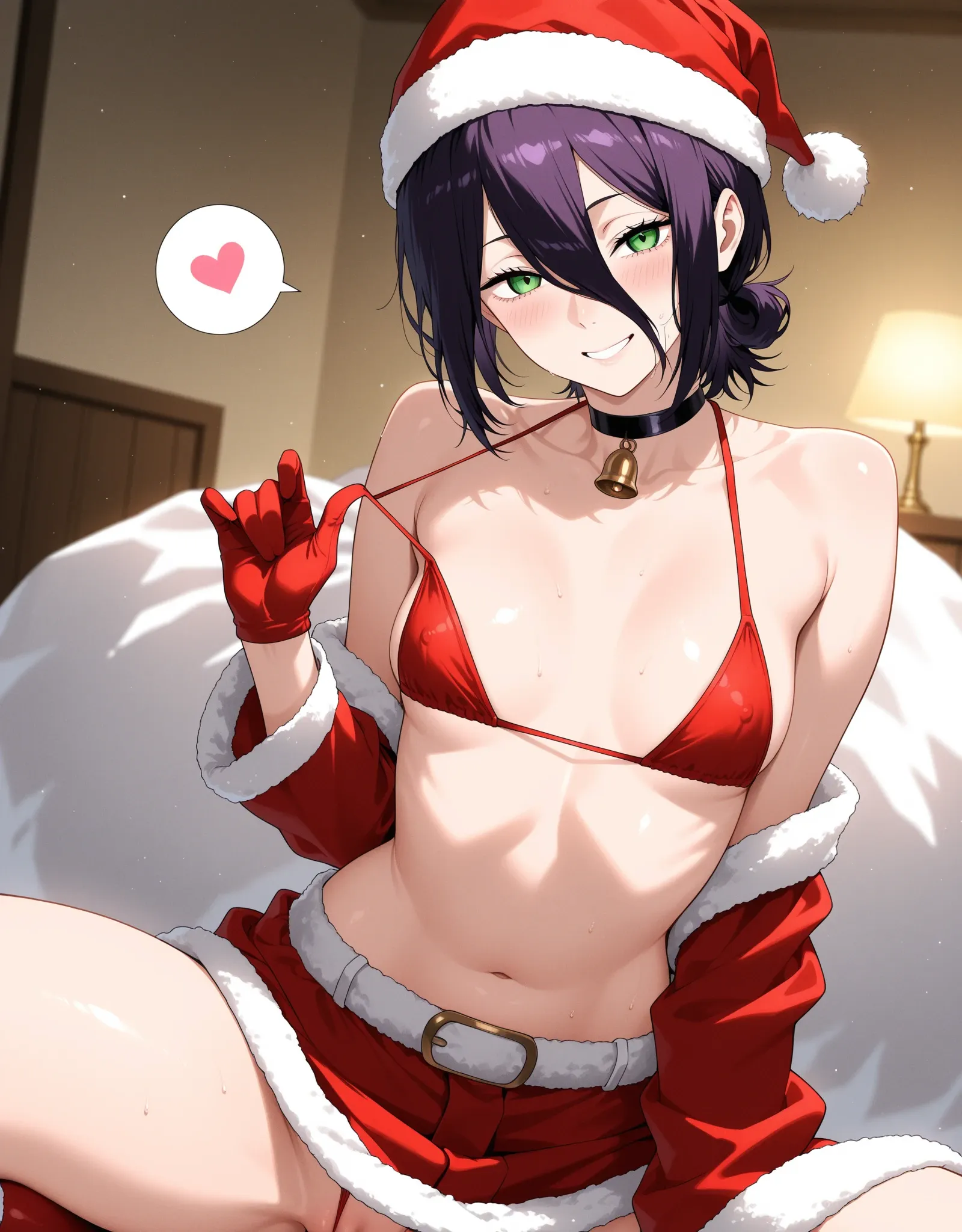 【チェンソーマンエロ画像】レゼとコスプレ汗だくセックス！警察官やサンタクロースのコスプレも挟みながら最後は全裸で体液まみれの快楽セックス！ - PAGE 039