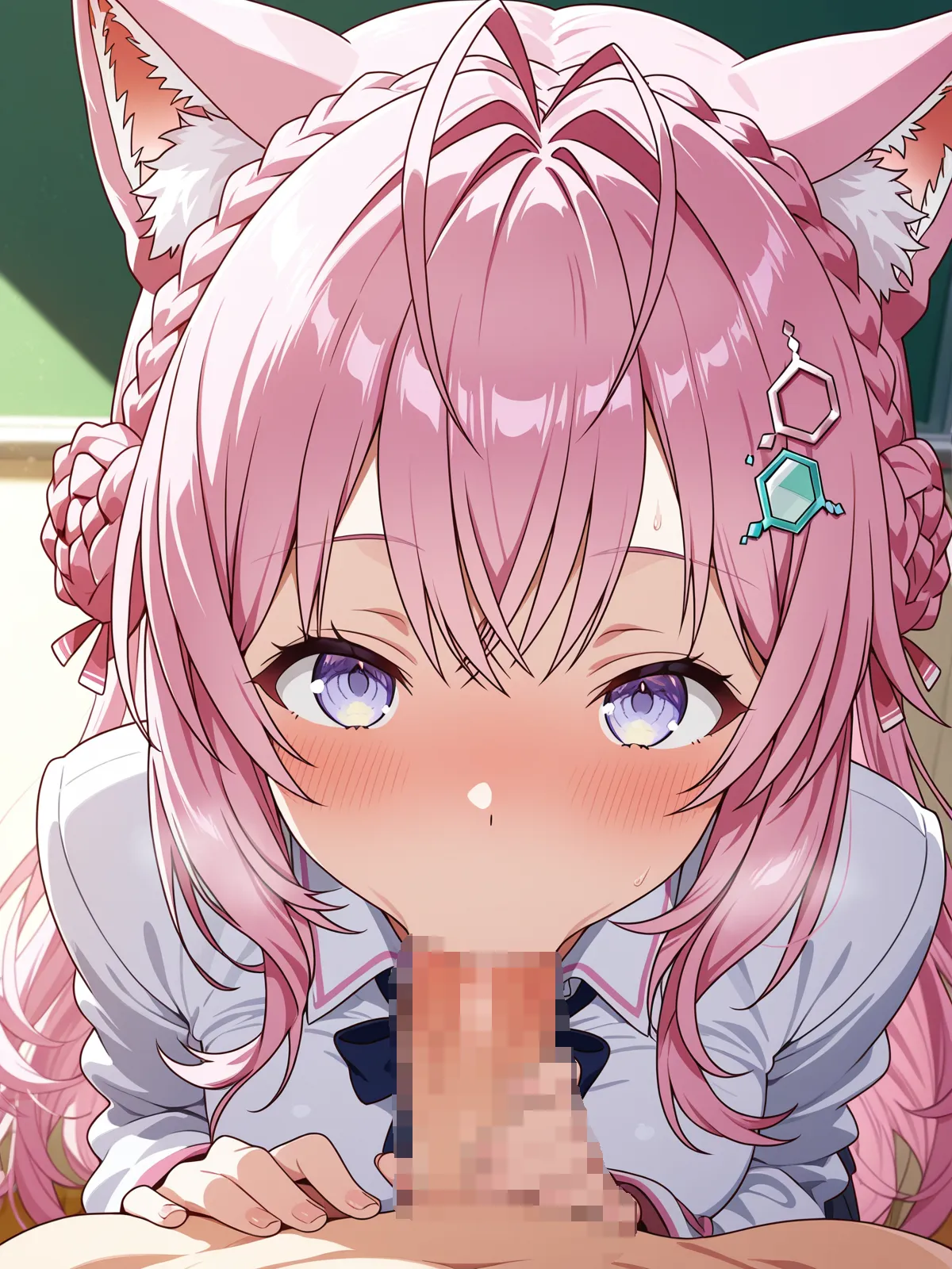 【博衣こよりエロ画像】博衣こよりが発情しかのようなフェラチオ！ケモ耳がより可愛くエロく見えちゃうセックスを！ - PAGE 032