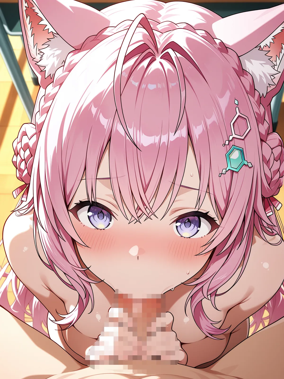 【博衣こよりエロ画像】博衣こよりが発情しかのようなフェラチオ！ケモ耳がより可愛くエロく見えちゃうセックスを！ - PAGE 041