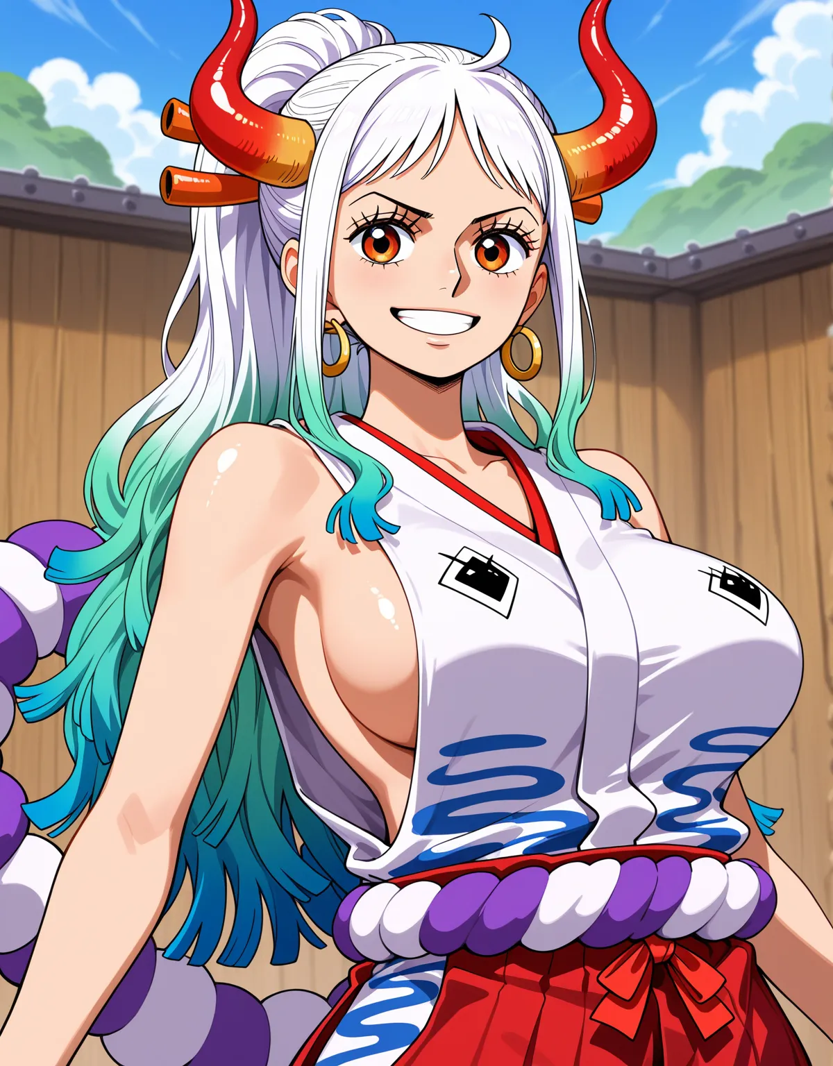 【ワンピースエロ画像】ヤマトと野外セックス！困惑しながらも最後はアヘ顔で快楽堕ち！ - PAGE 002