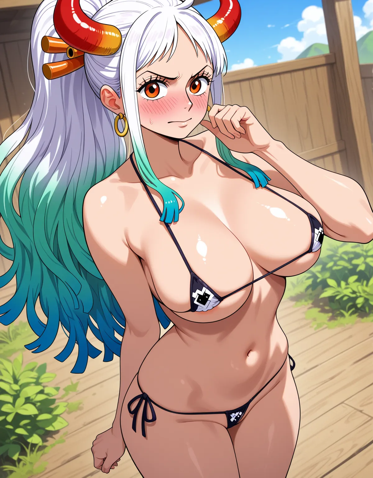 【ワンピースエロ画像】ヤマトと野外セックス！困惑しながらも最後はアヘ顔で快楽堕ち！ - PAGE 003