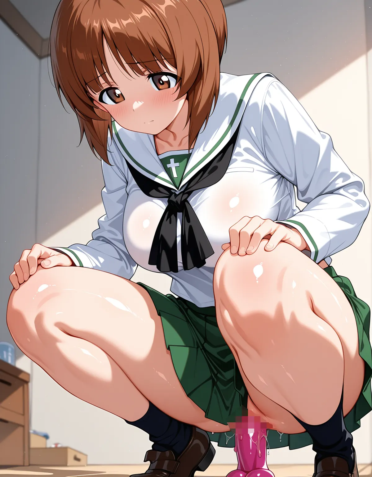 【ガールズ&パンツァーエロ画像】西住みほがデカチン巨砲でイキまくり！流石の隊長もアナル責めには弱かった！ - PAGE 008