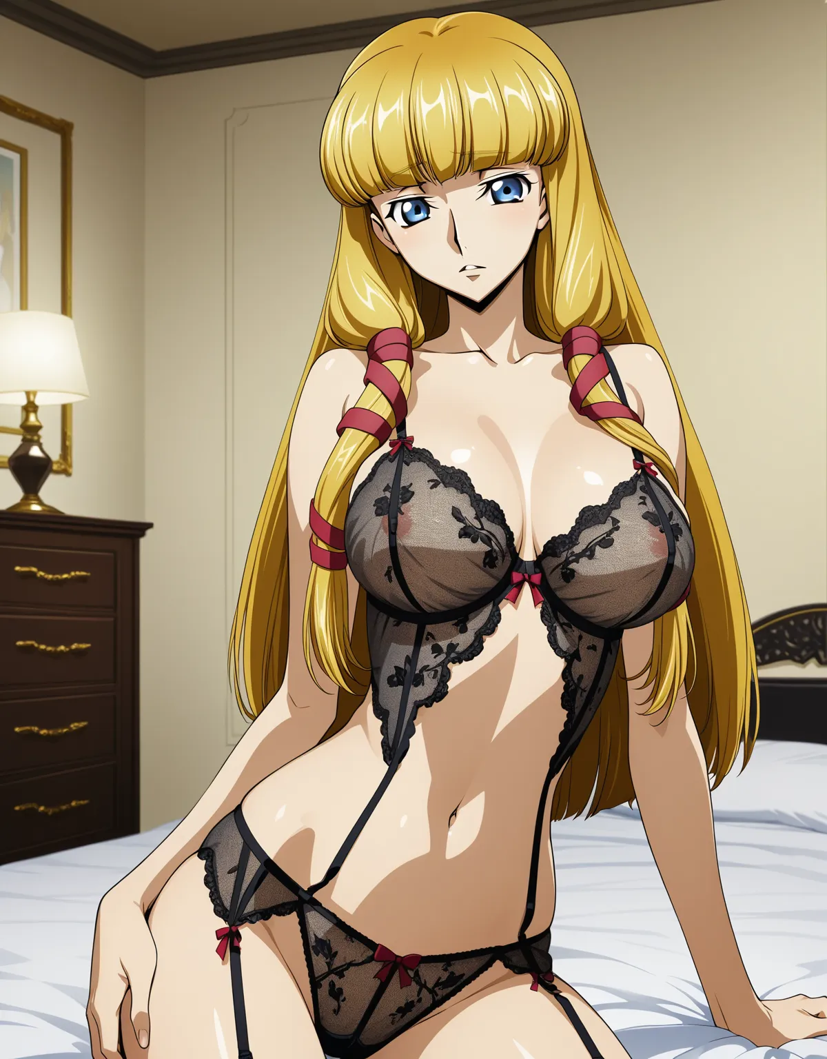 【コードギアスエロ画像】ナイトオブトゥエルブのモニカをホテルに招いてひたすら突きまくる！ディルドオナニーからアナルセックスまで幅広くやっちゃってる！(笑) - PAGE 002