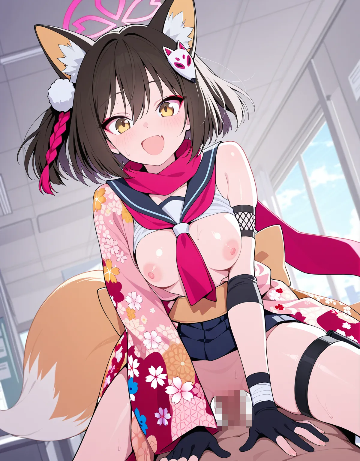 【ブルーアーカイブエロ画像】人懐っこいイズナのすごいおっぱいお披露目！もふもふ具合にイズナ流の忍術をお披露目！ - PAGE 035