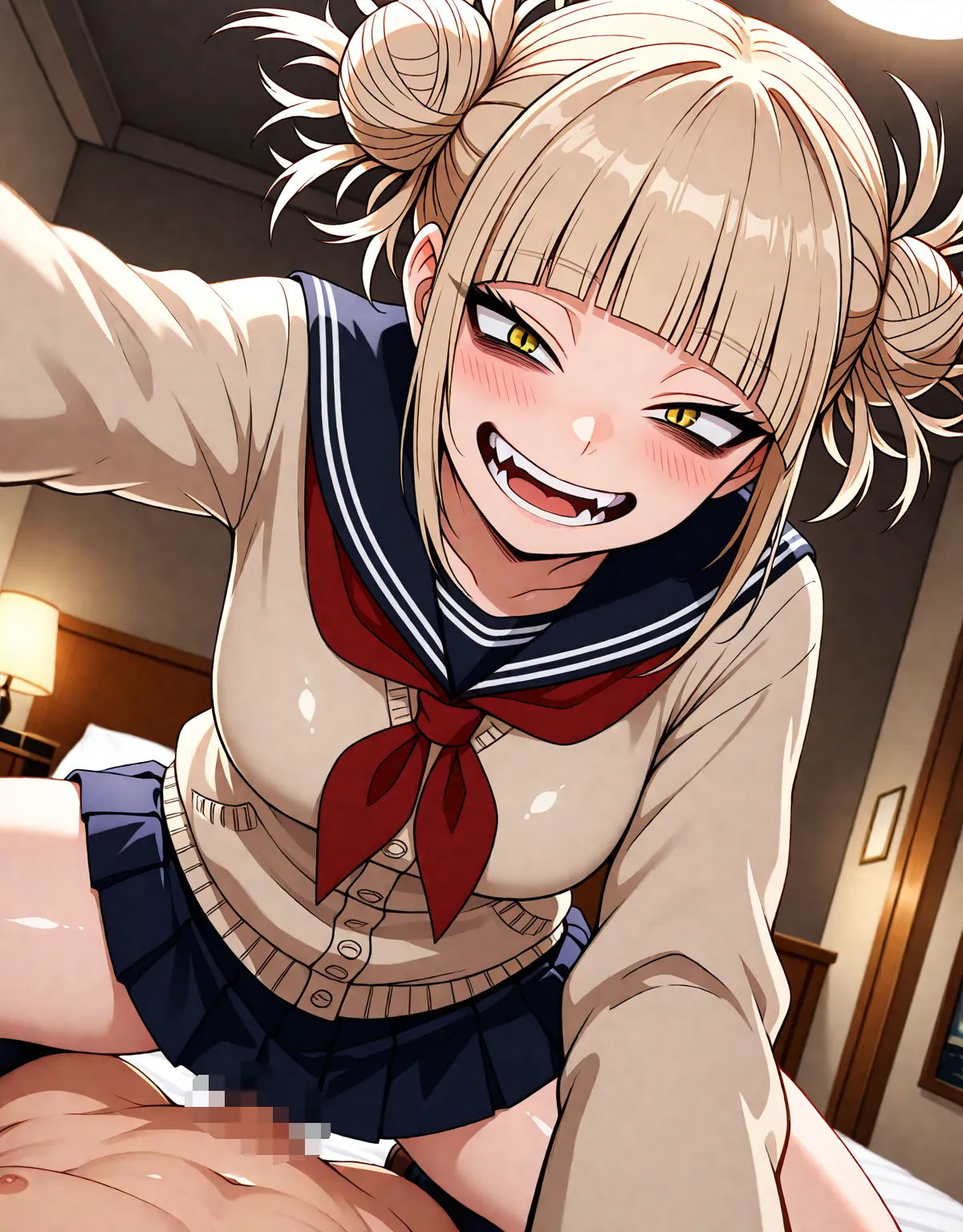 【僕のヒーローアカデミアエロ画像】トガヒミコが制服のままフェラから騎乗位で搾り取っちゃう！前も後ろもズッポリ犯されてたっぷりと中出し！ - PAGE 003