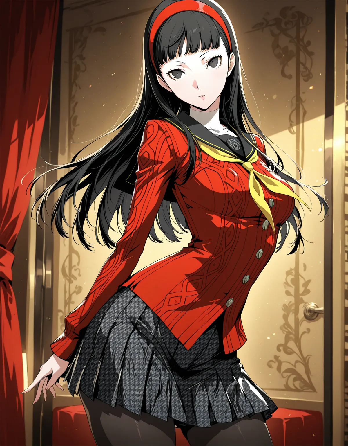 【ペルソナ4エロ画像】天城雪子が制服のままフェラからセックスまで！大和撫子の雰囲気をだしながらタイツを破いてセックスは勃起不可避！ - PAGE 001