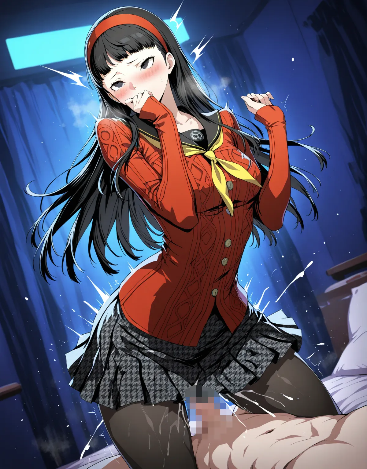 【ペルソナ4エロ画像】天城雪子が制服のままフェラからセックスまで！大和撫子の雰囲気をだしながらタイツを破いてセックスは勃起不可避！ - PAGE 011