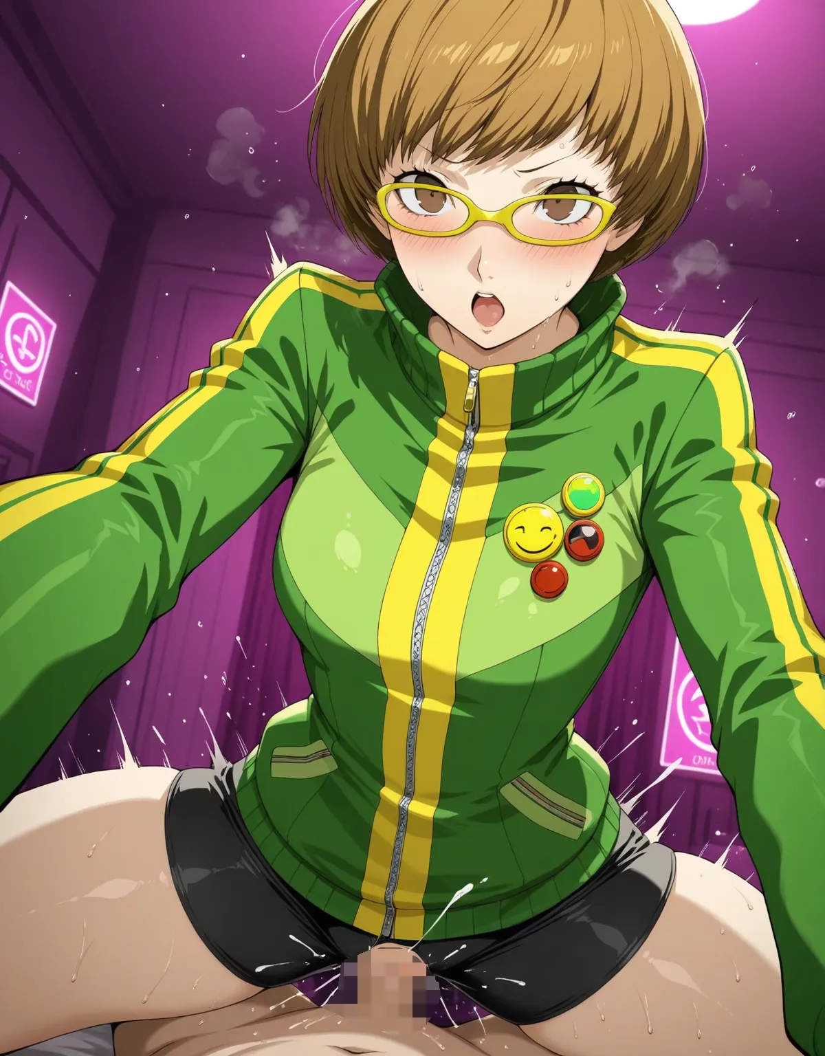 【ペルソナ4エロ画像】里中千枝がジャージのまま犯されてしまう！スパイダー騎乗位にノリノリパイズリまでメス顔を晒してしまう！ - PAGE 008