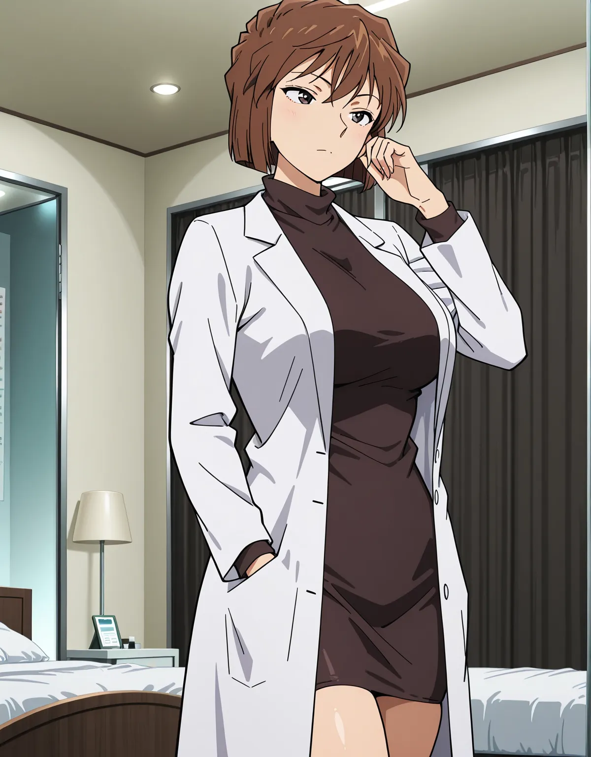 【名探偵コナンエロ画像】宮野志保が白衣をきたままパイズリセックス開始！童顔よりなのにムチムチ巨乳で捗ること間違いなし！ - PAGE 001